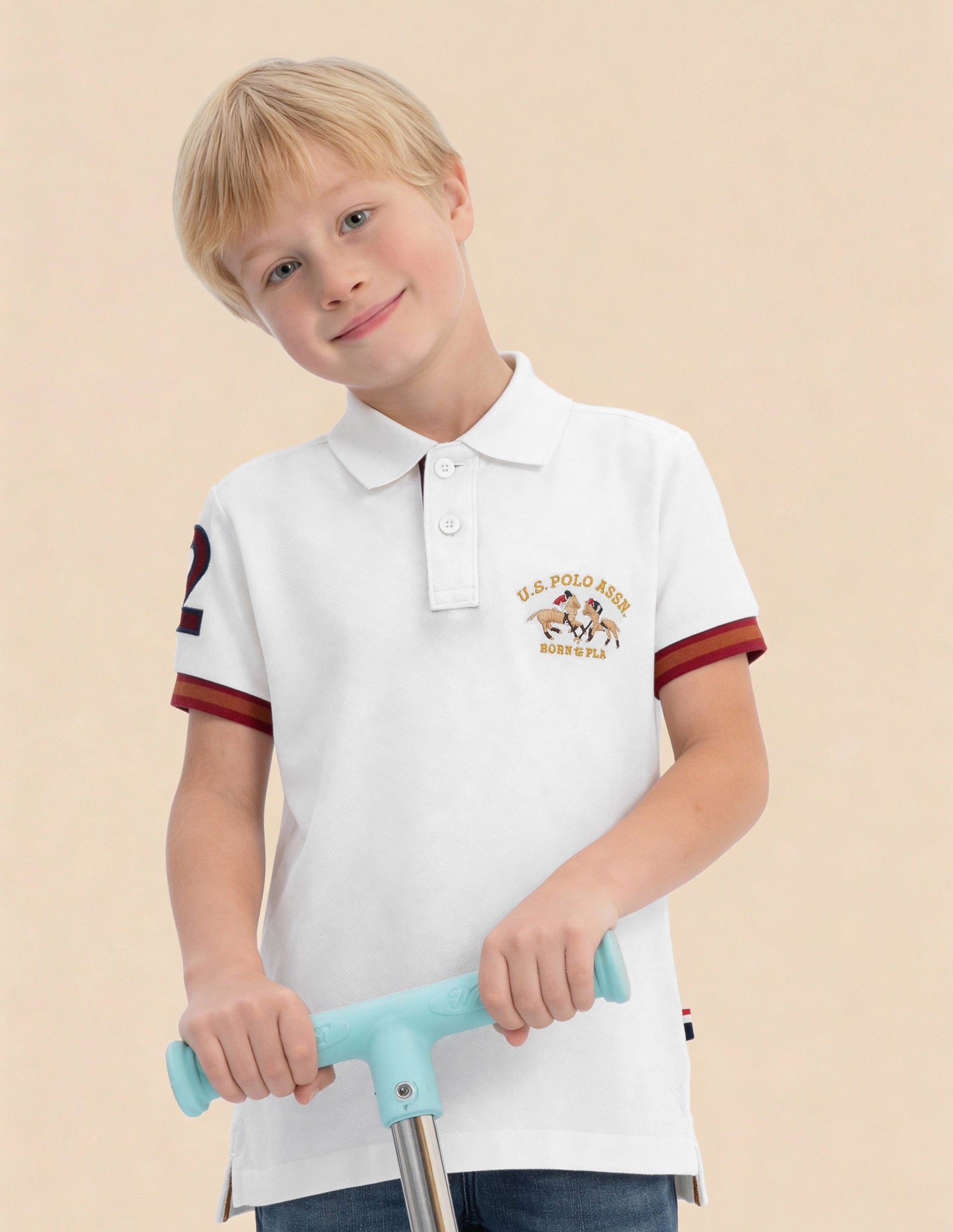 Boys Solid Regular Fit Polo Shirt