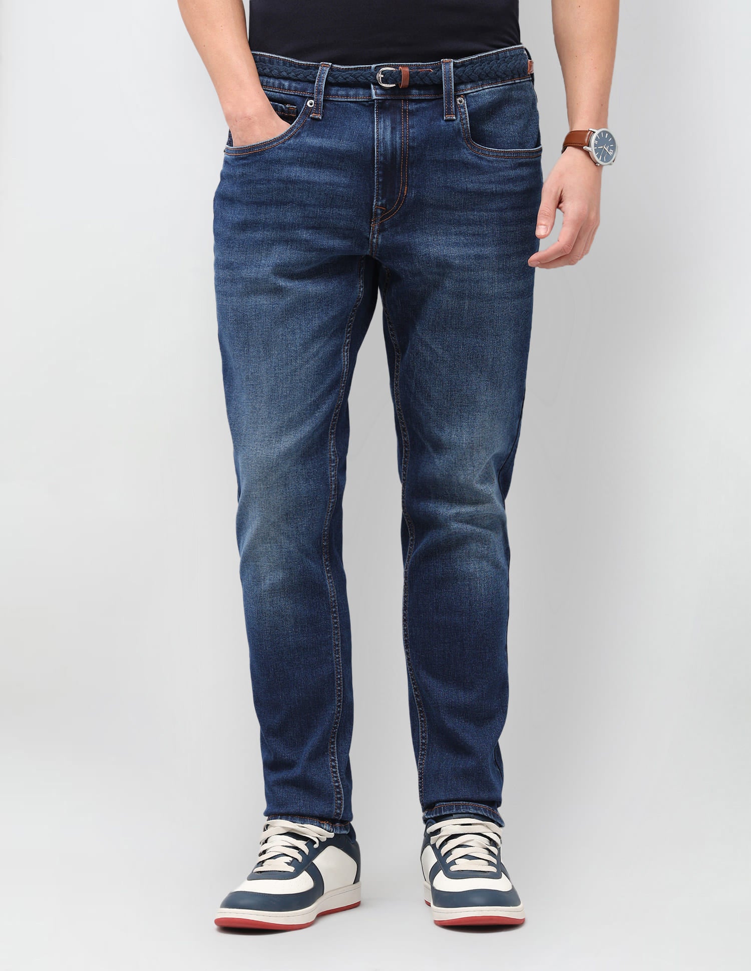 Solid Slim Fit Jeans Blue - U.S. Polo Assn. India | Large