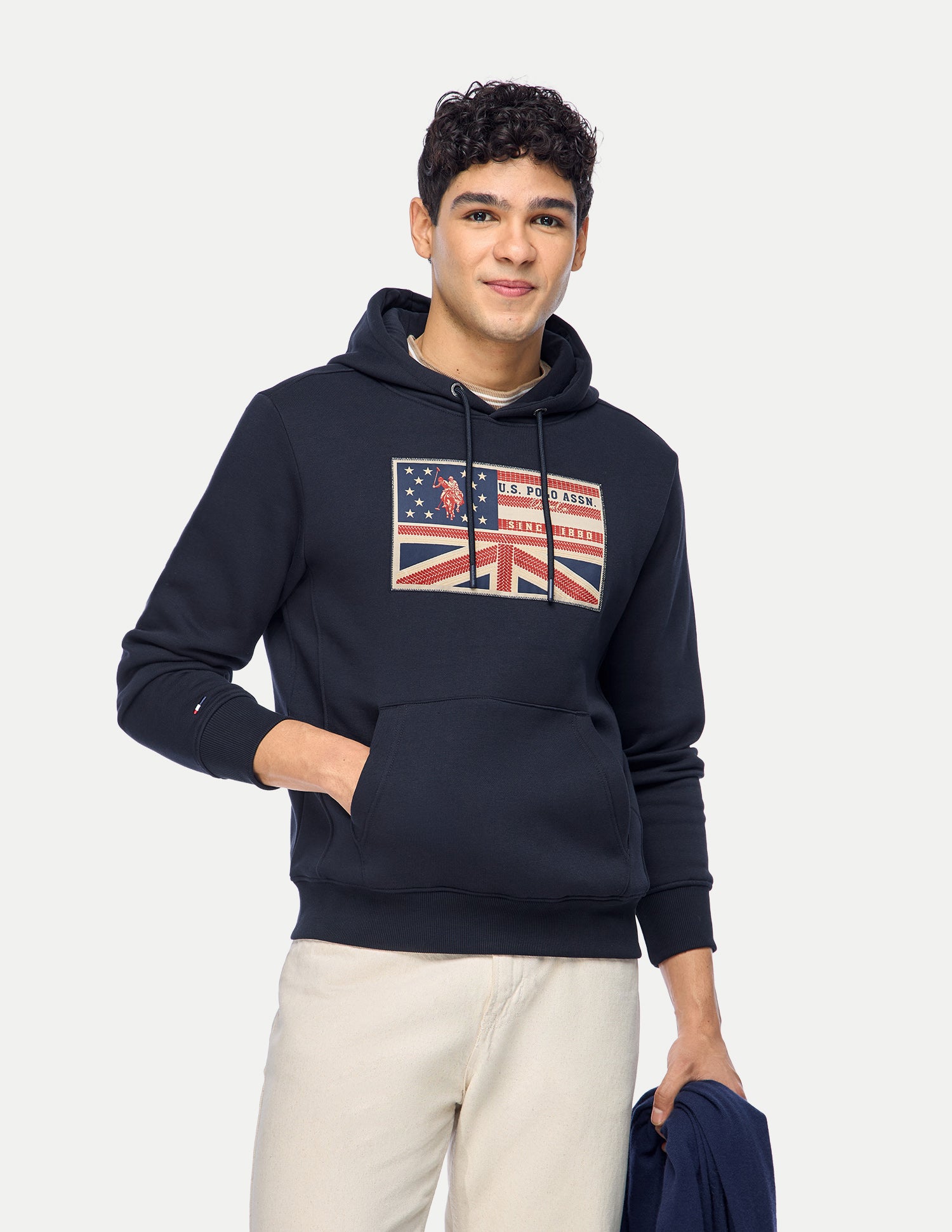 Graphic Brand Printed Regular Fit Sweatshirt Navy - U.S. Polo Assn. India | Large