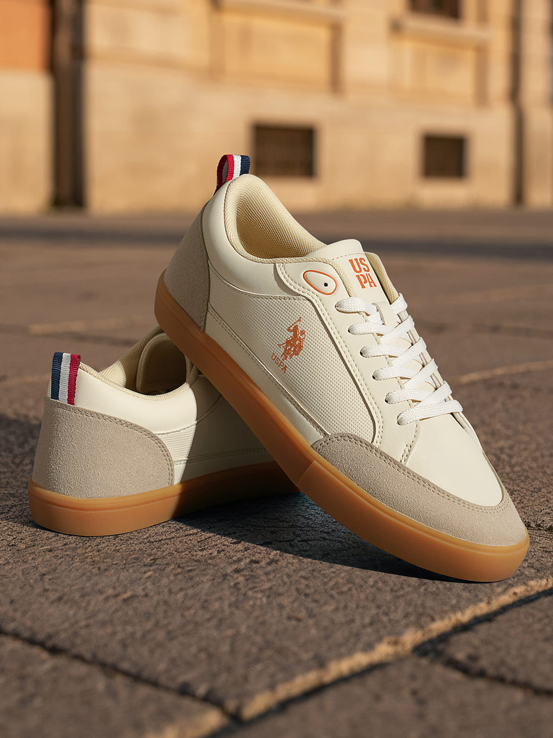 Men Colour Blocked Lucian 2.0 Sneakers Beige - U.S. Polo Assn. India | Large