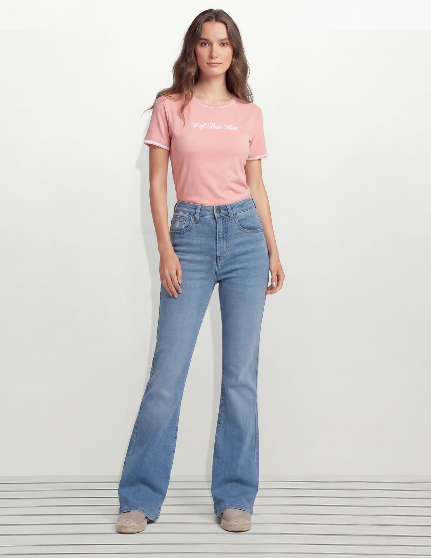 High Rise Flared Fit Jeans Blue - U.S. Polo Assn. India | Large