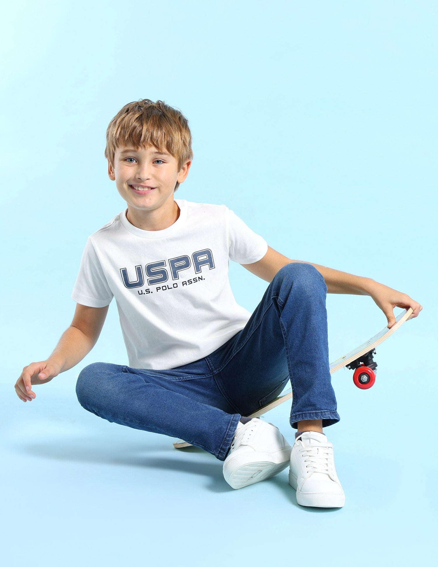 Boys Regular Fit Brand Printed T-Shirt