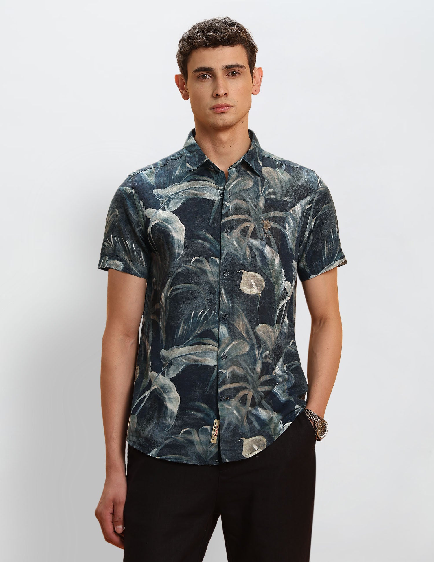 Floral Printed Legend Of Horseshoe Shirt