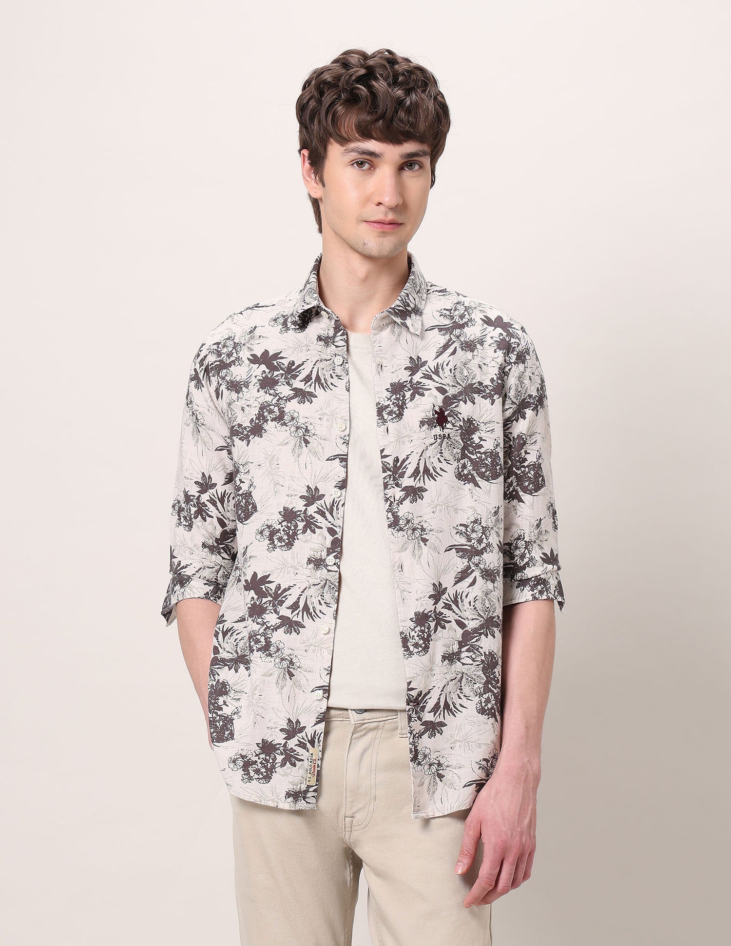 Floral Printed Regular Fit Shirt