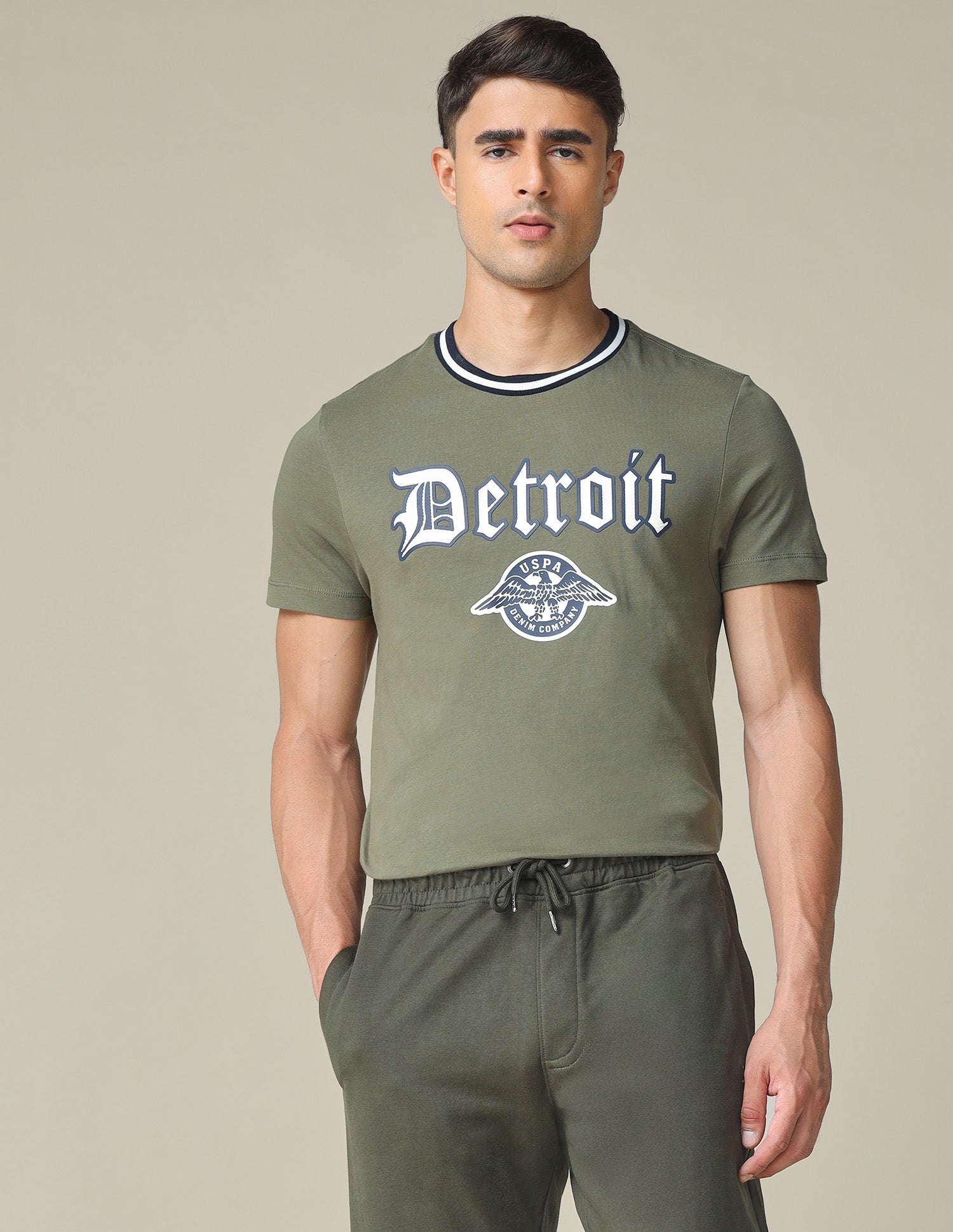 Muscle Fit Typographic Printed T-Shirt