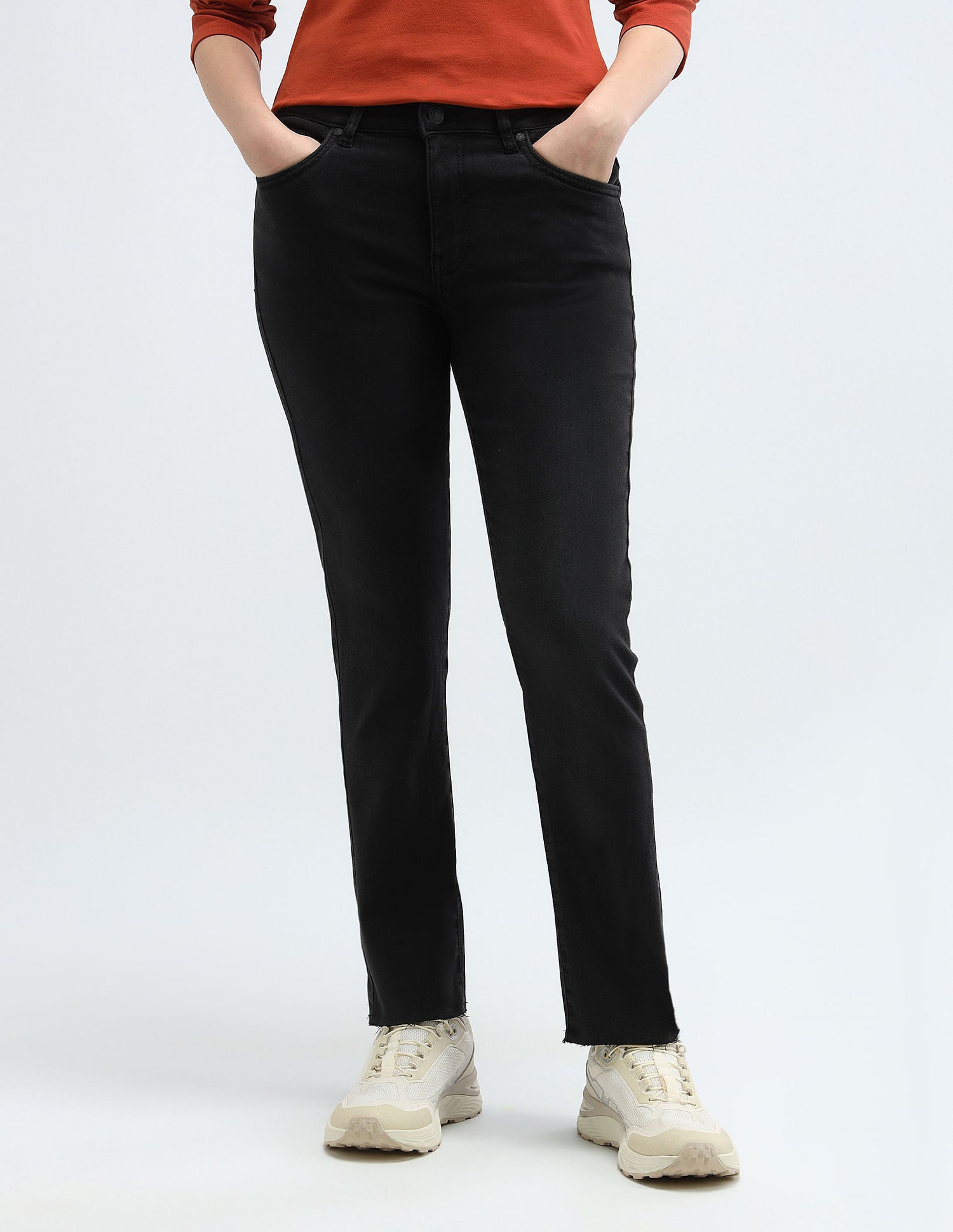 Slim Fit Mid Rise Jeans