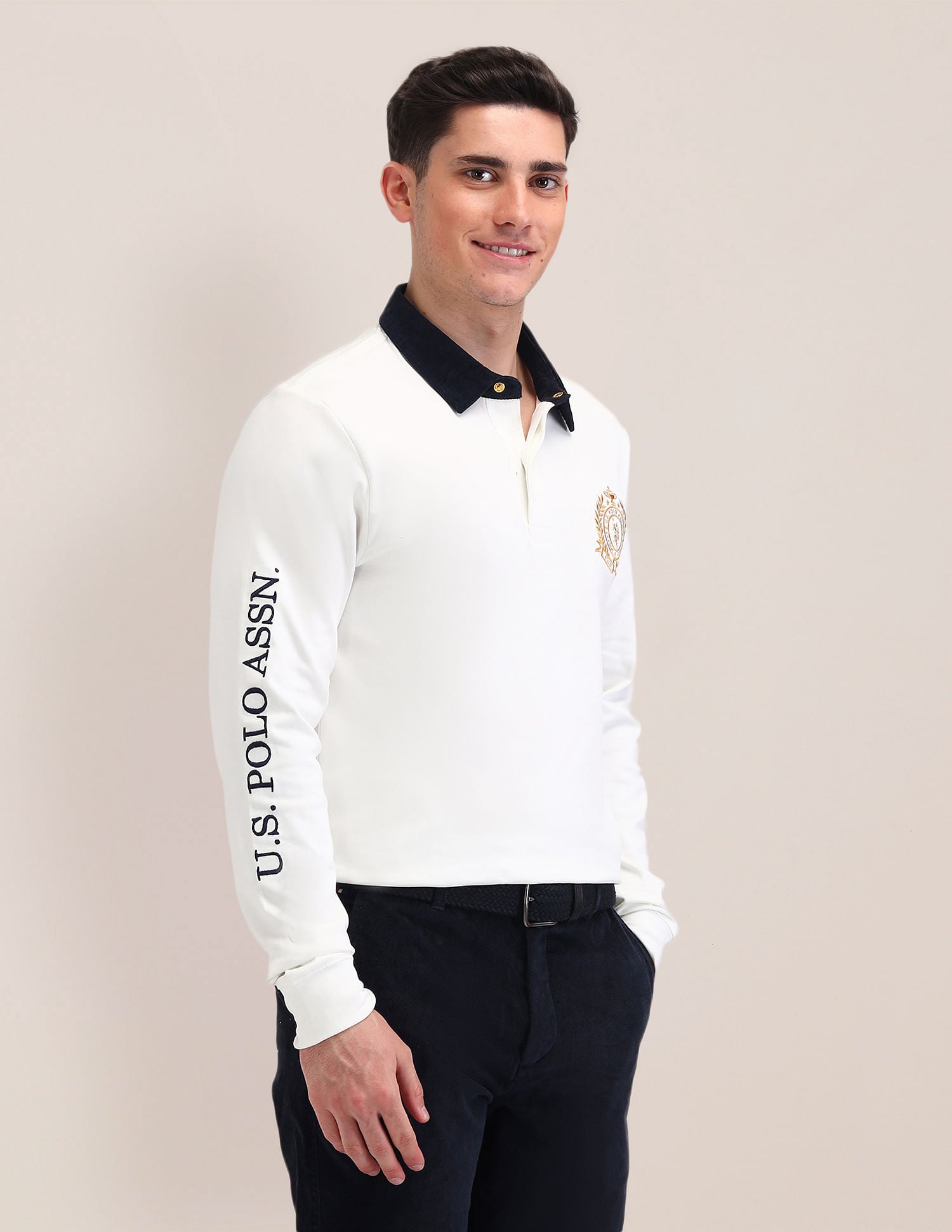 Slim Fit Brand Embroidered Polo Shirt