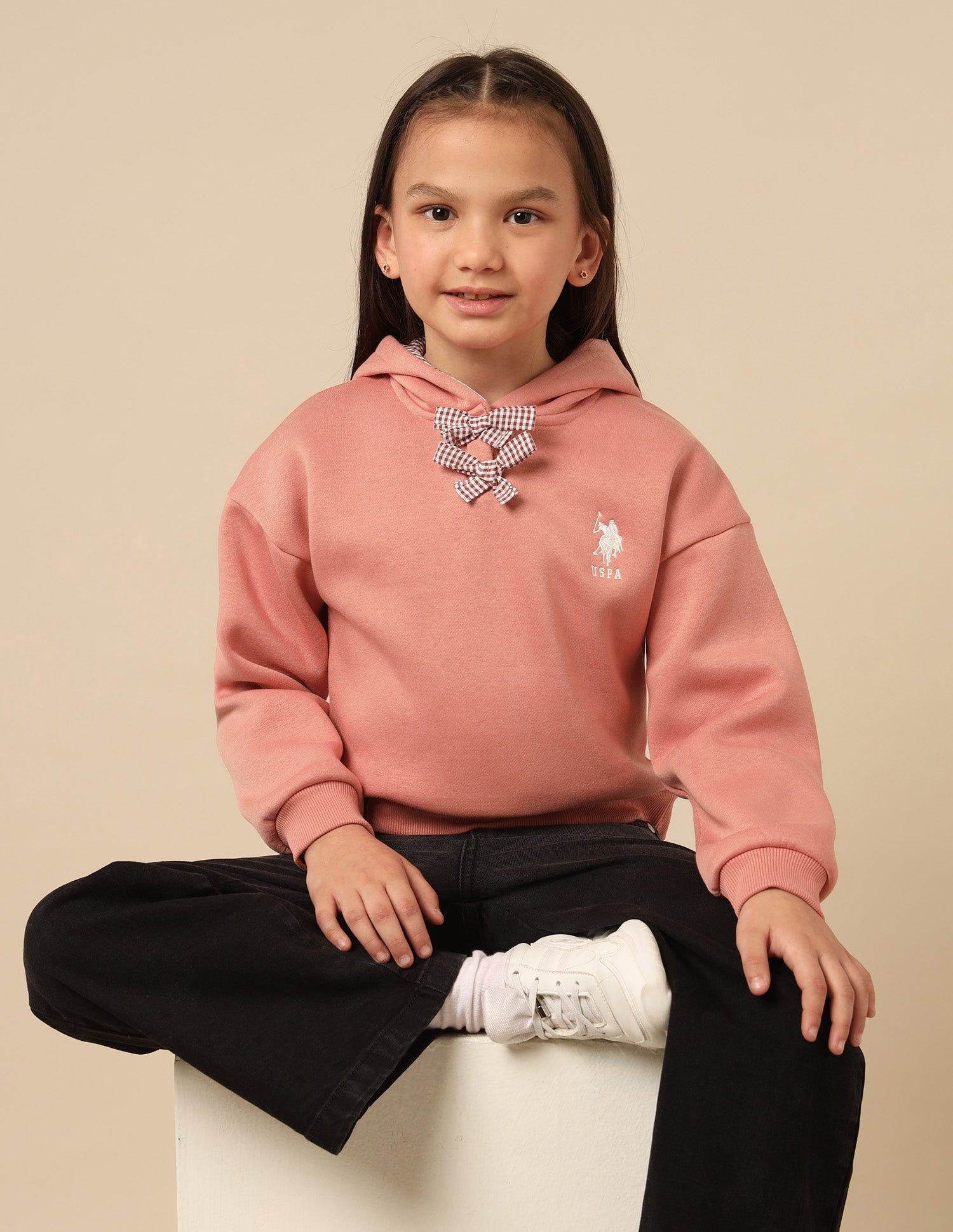Girls Solid Comfort Fit Sweatshirt
