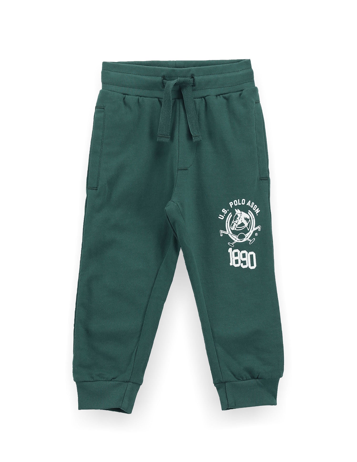 Boys Solid Logo Joggers Dark Green - U.S. Polo Assn. India | Large