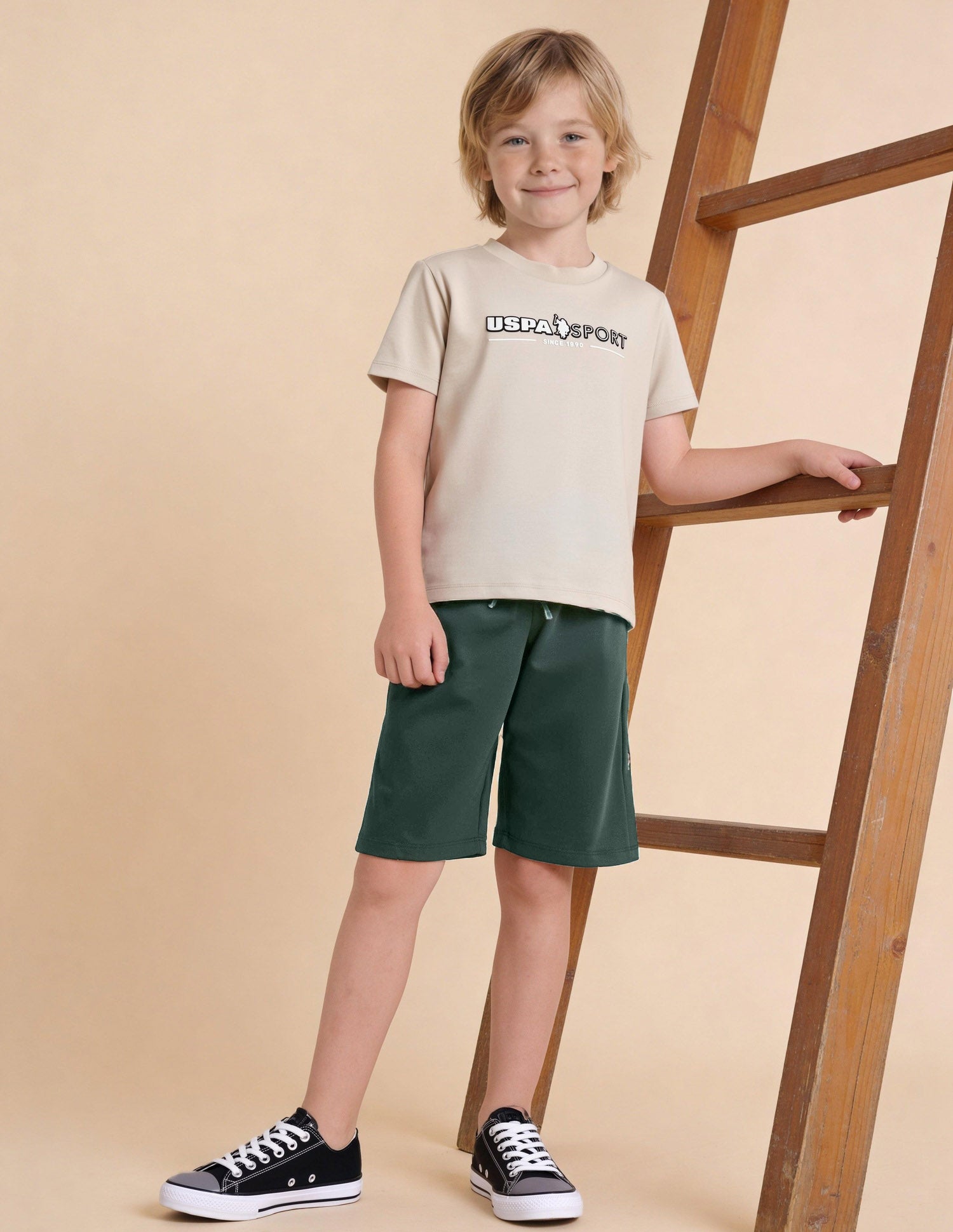 Solid Regular Fit Shorts Olive - U.S. Polo Assn. India | Large