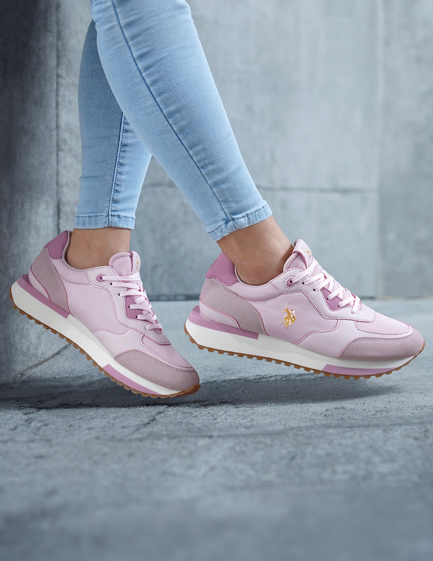 Women Cleo Suede Sneakers Pink - U.S. Polo Assn. India | Large