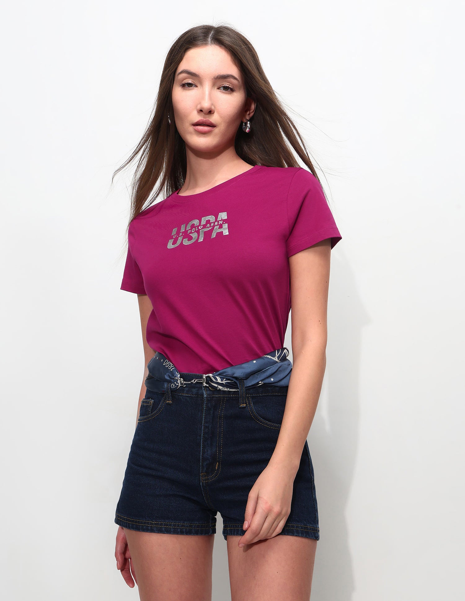 Regular Fit Brand Printed T-Shirt Purple - U.S. Polo Assn. India | Large