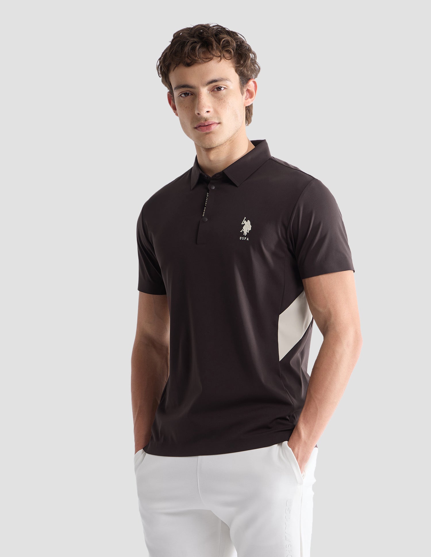 Solid Slim Fit Active Polo Shirt