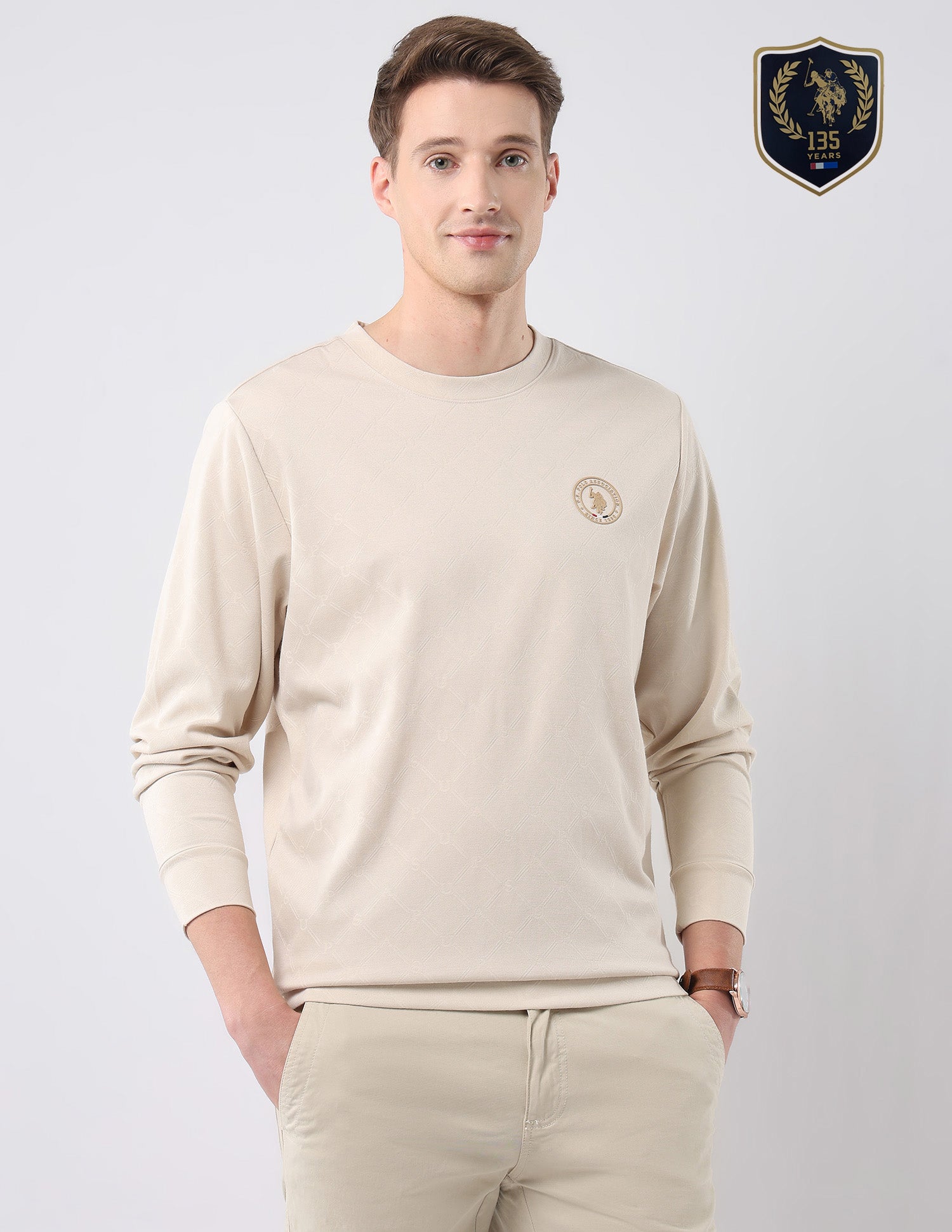Self Design Brand Regular Fit Sweatshirt