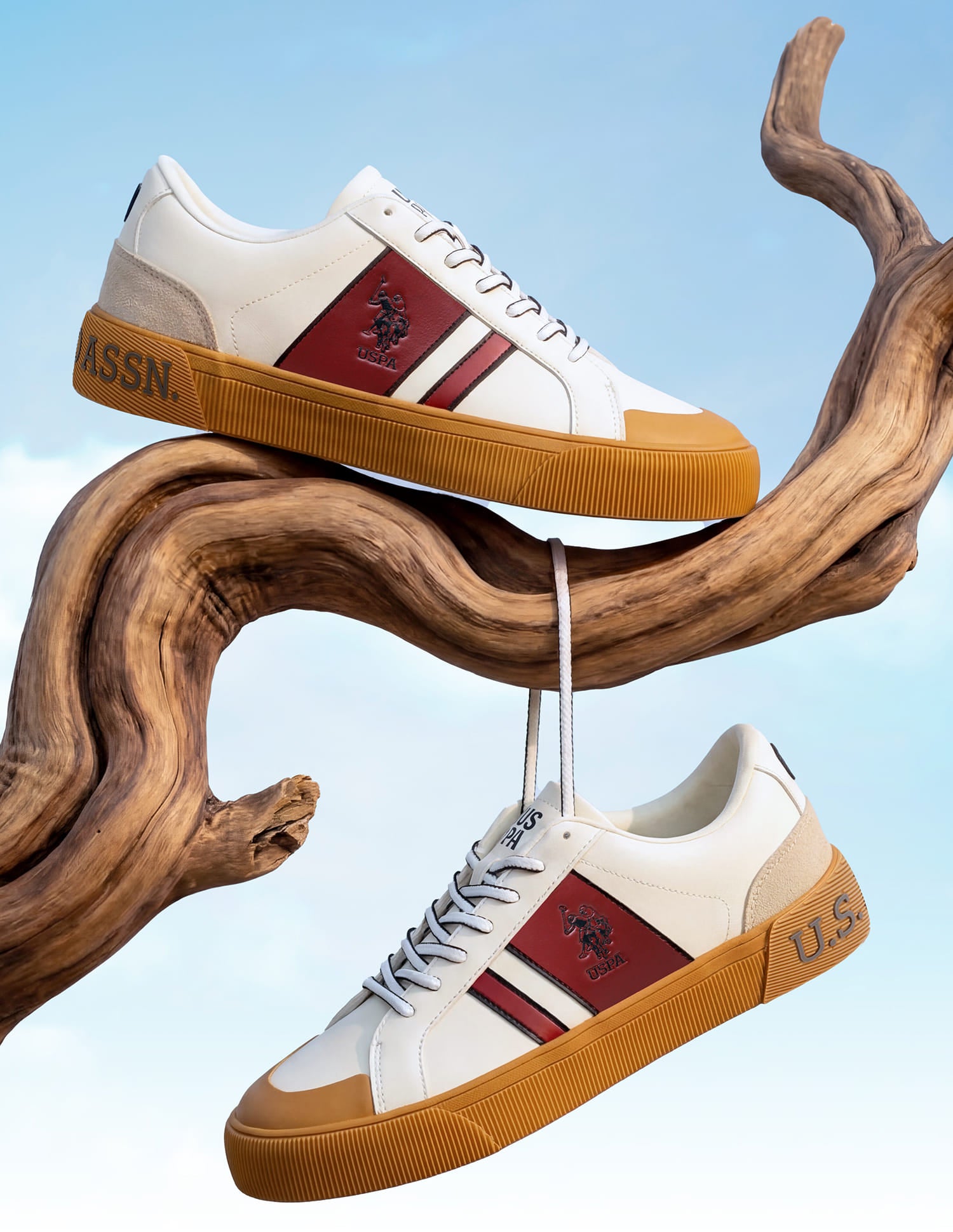 Men Colourblocked Mason Sneakers Cream - U.S. Polo Assn. India | Large