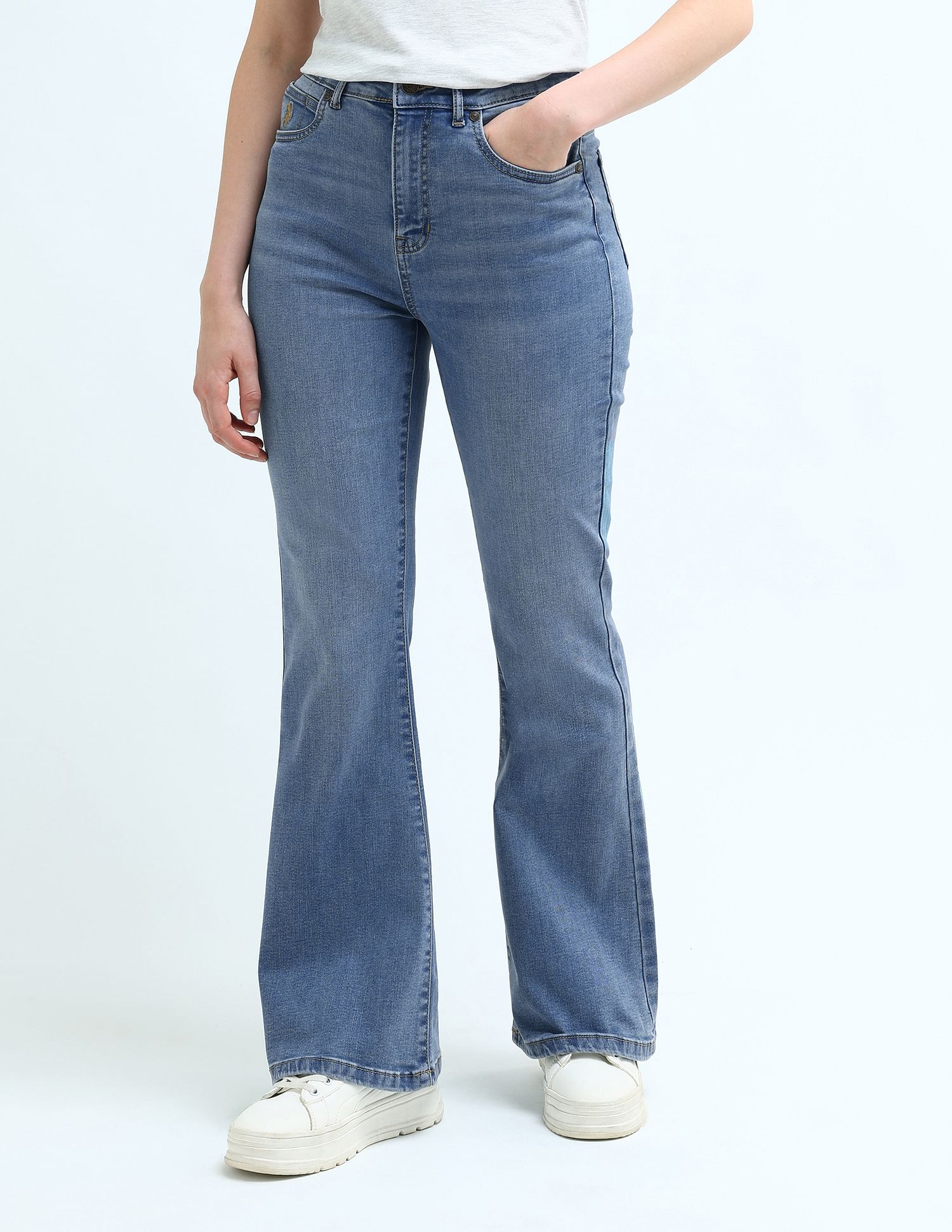 High Rise Flared Jeans Blue - U.S. Polo Assn. India | Large