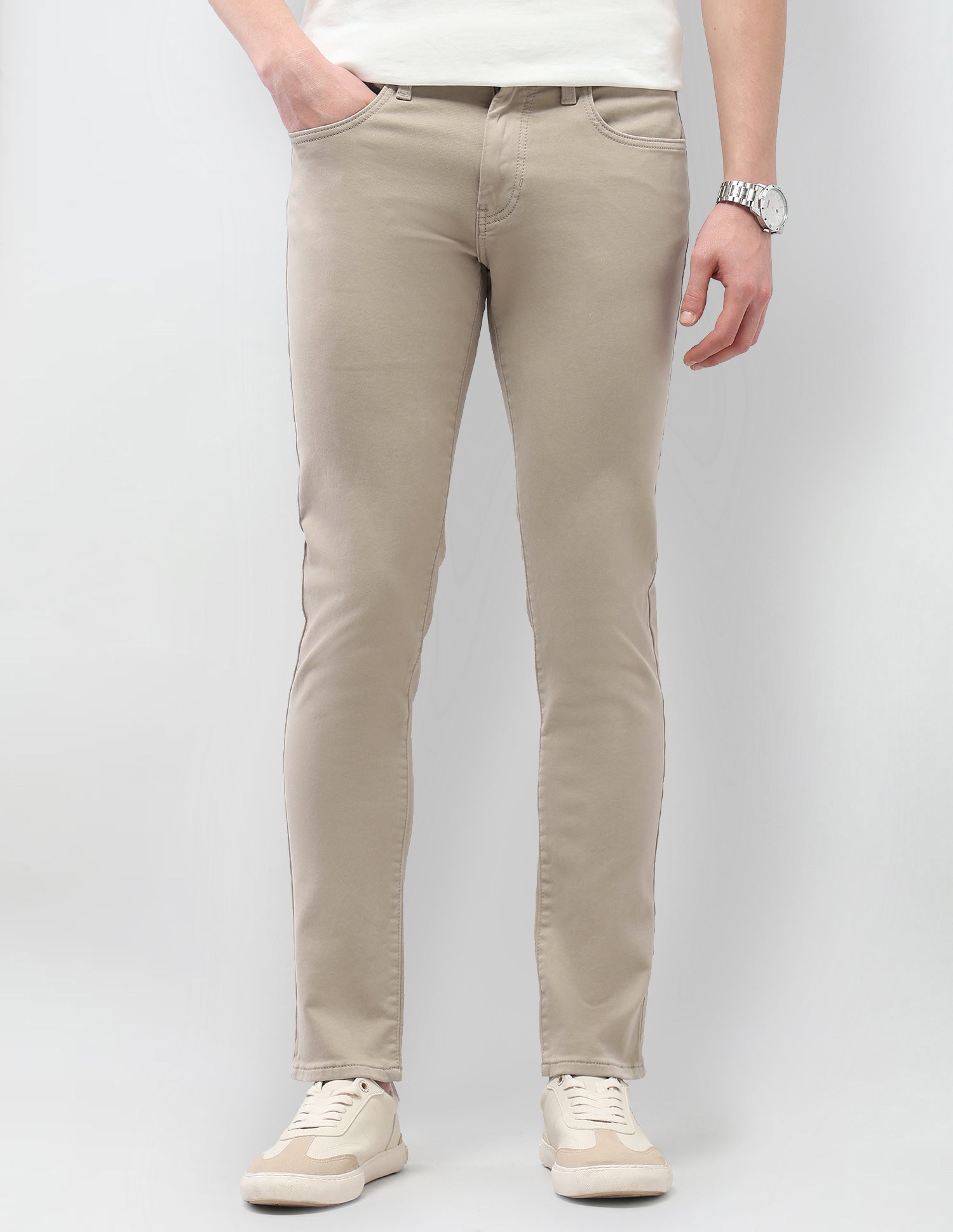 Brandon Slim Tapered Fit Beige Jeans Stone - U.S. Polo Assn. India | Large