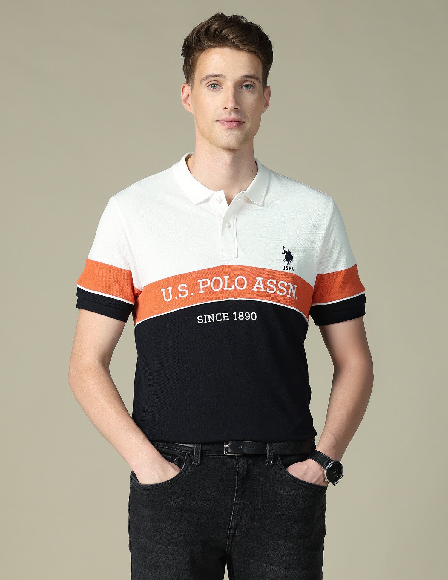 Brand Embroidered Regular Fit Polo Shirt