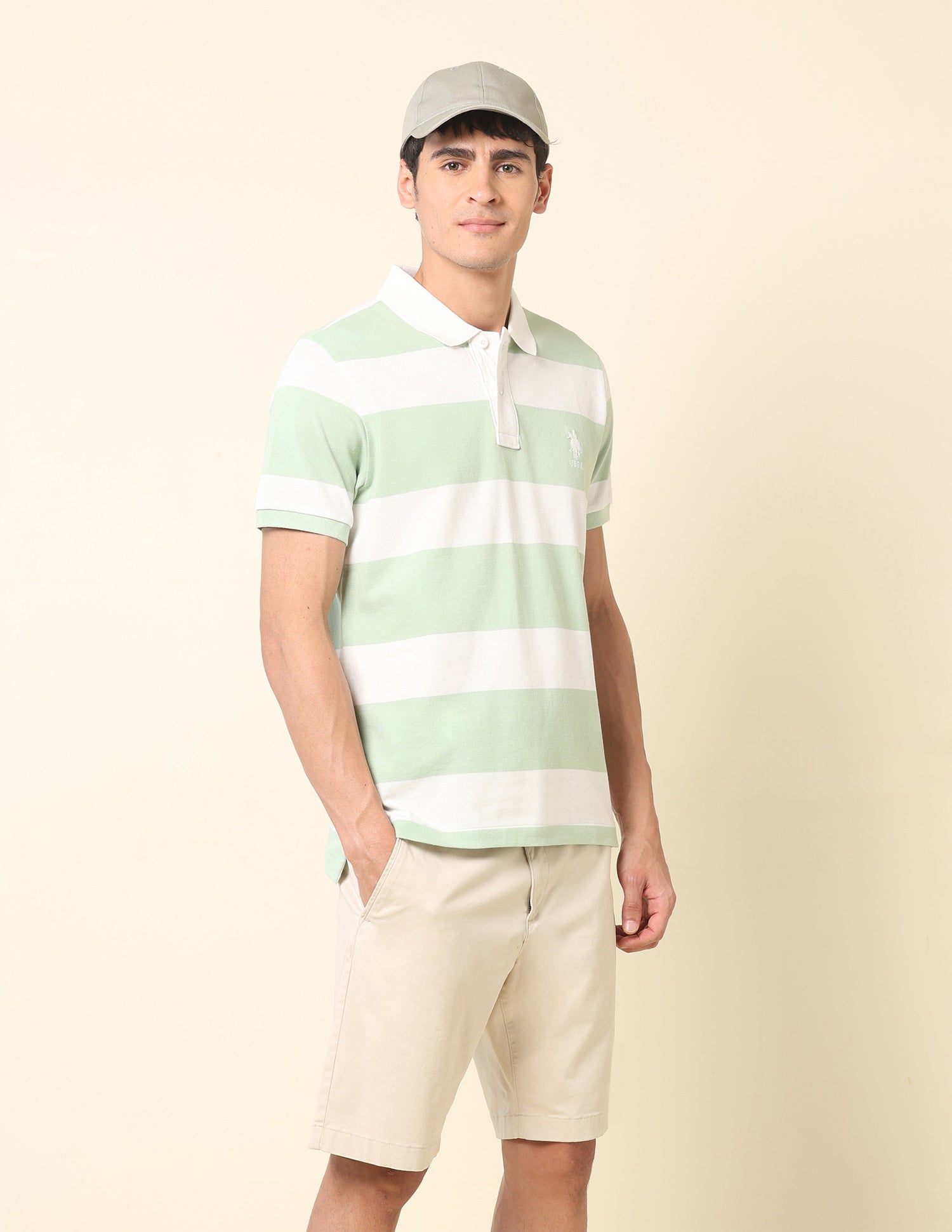 Horizontal Striped Classic Polo Shirt