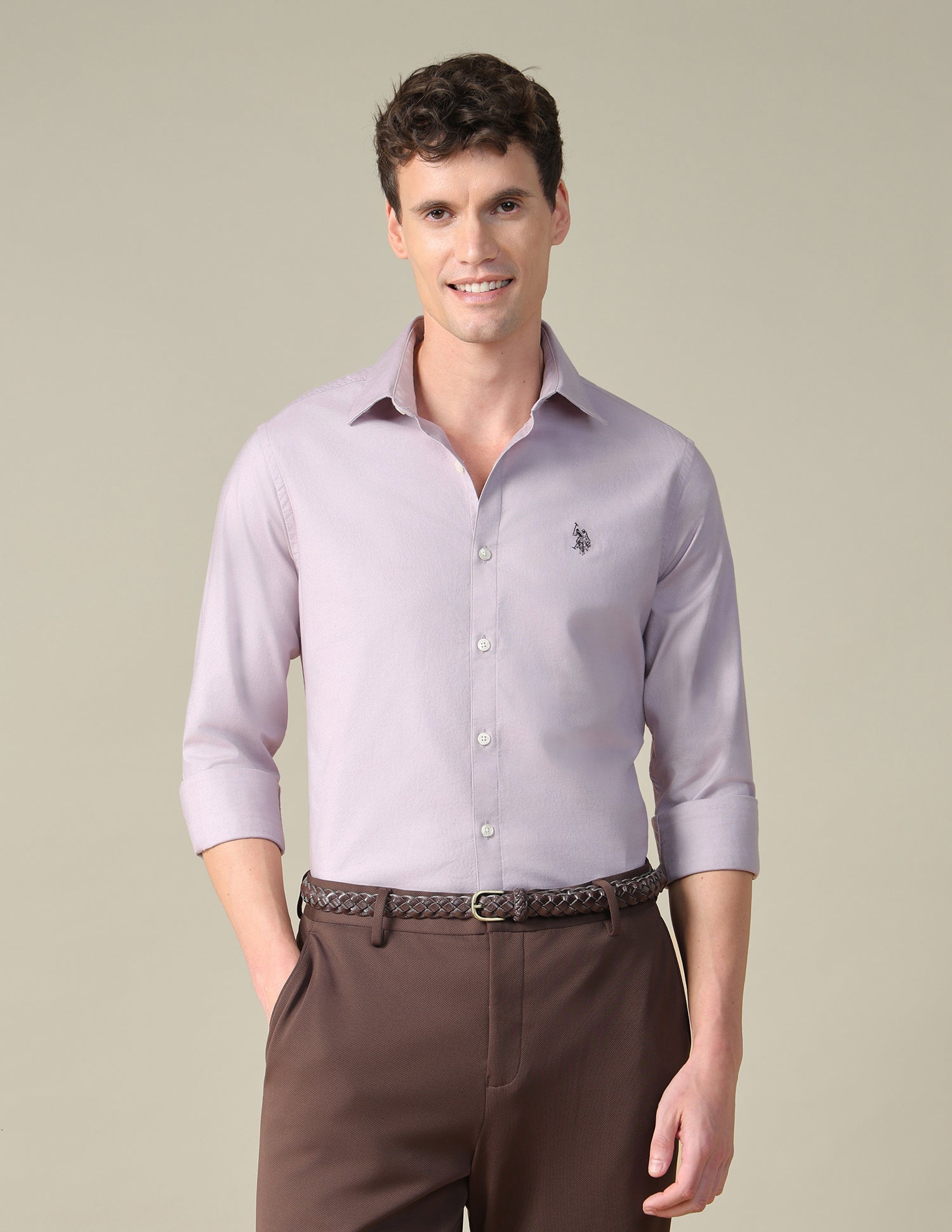 Oxford Tailored Fit Shirt Lavender - U.S. Polo Assn. India | Large