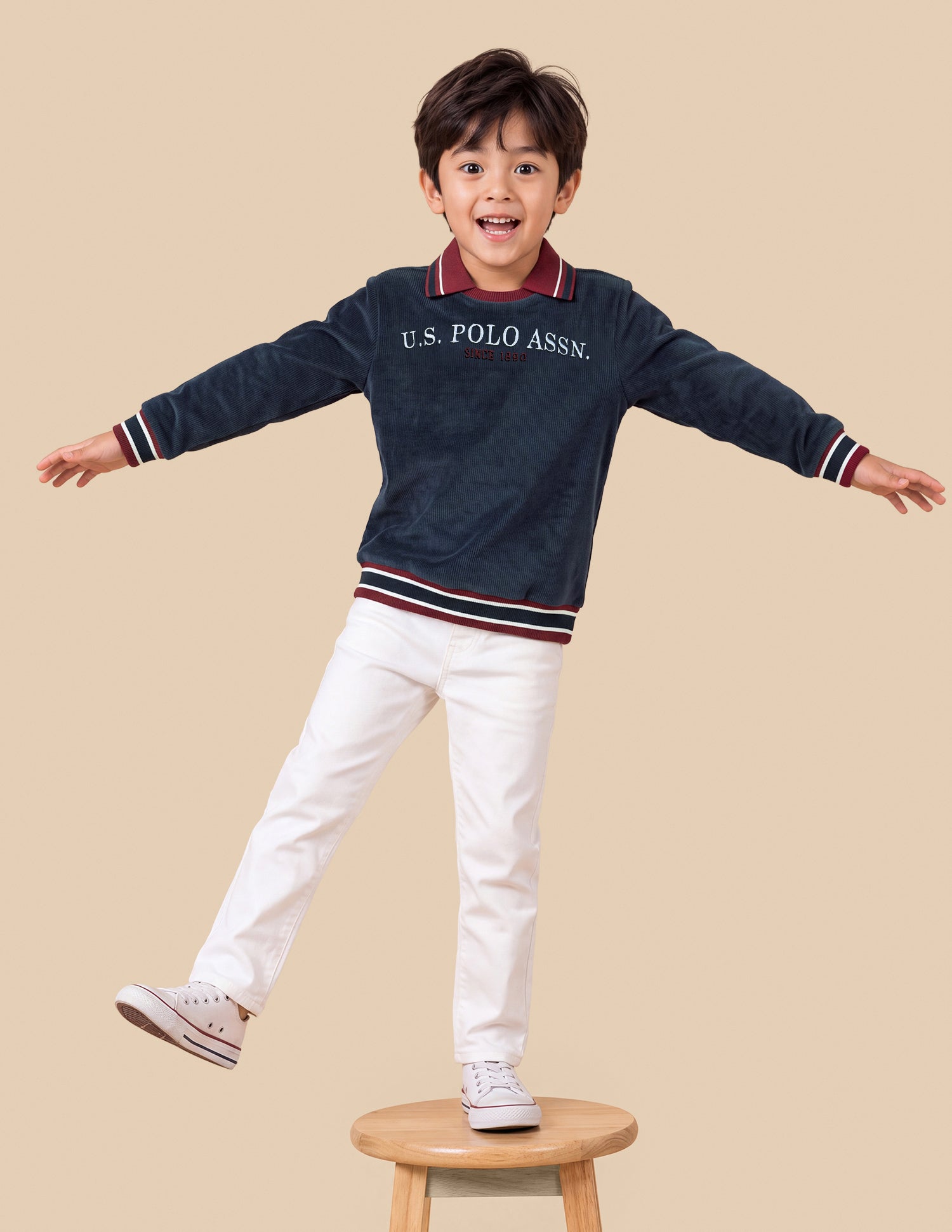 Solid Regular Fit Sweatshirt Navy - U.S. Polo Assn. India | Large