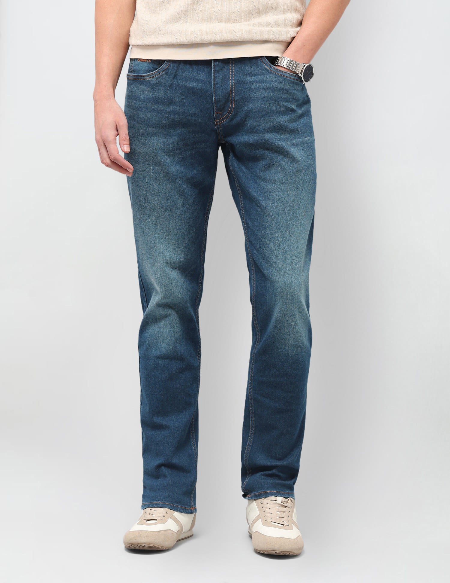 Solid Slim Fit Jeans Blue - U.S. Polo Assn. India | Large