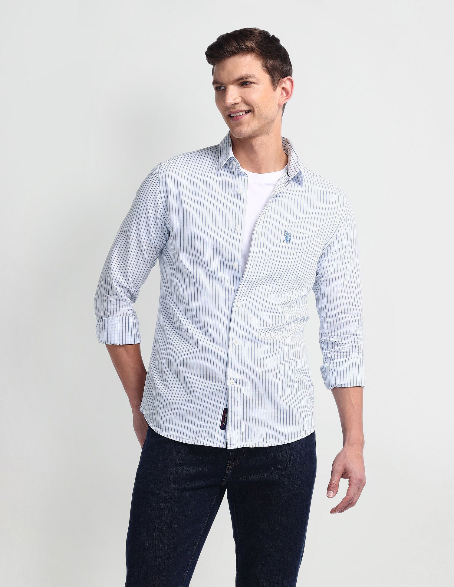 Vertical Stripe Slim Fit Shirt