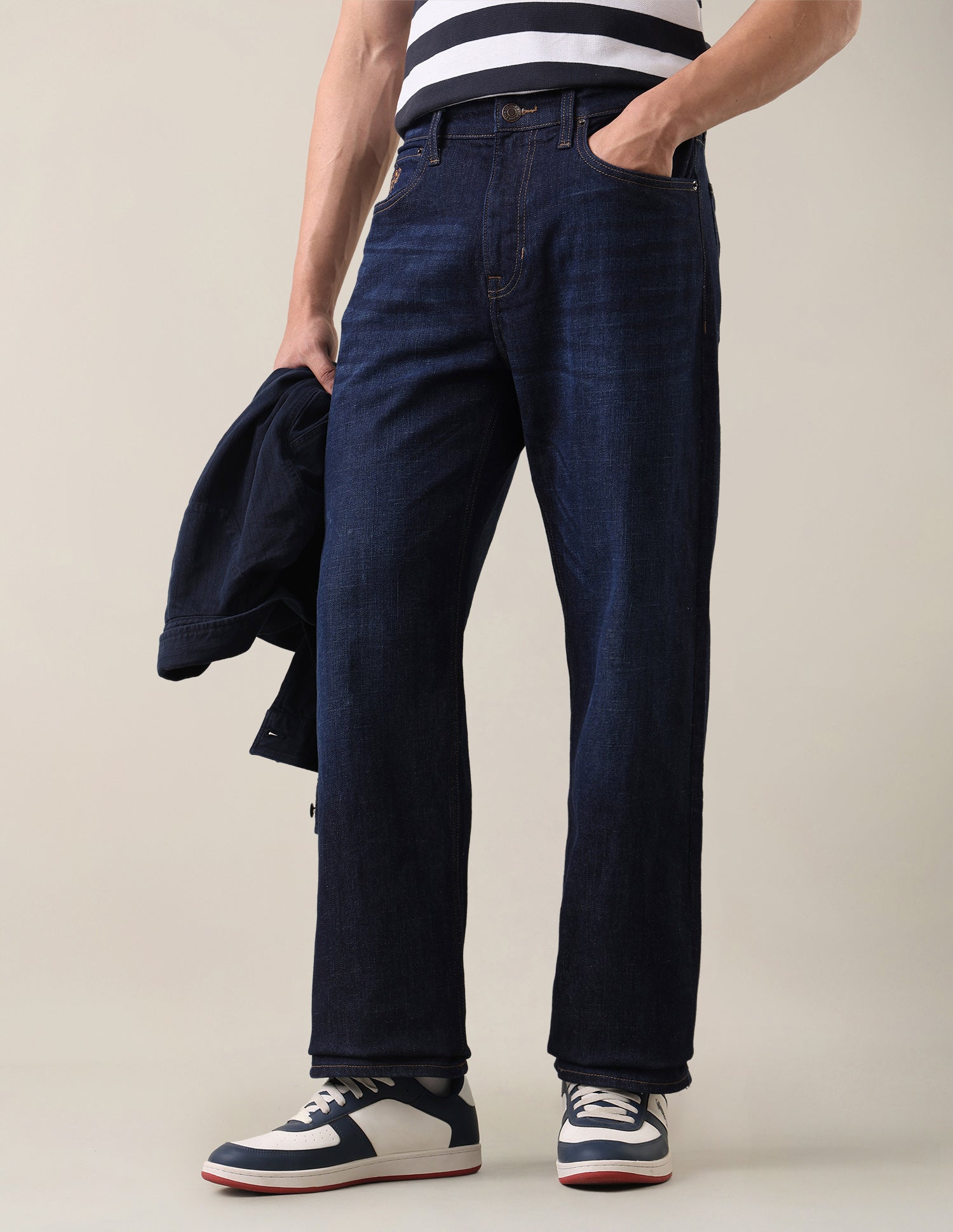 Logan Loose Straight Fit Blue Jeans Dark Indigo - U.S. Polo Assn. India | Large