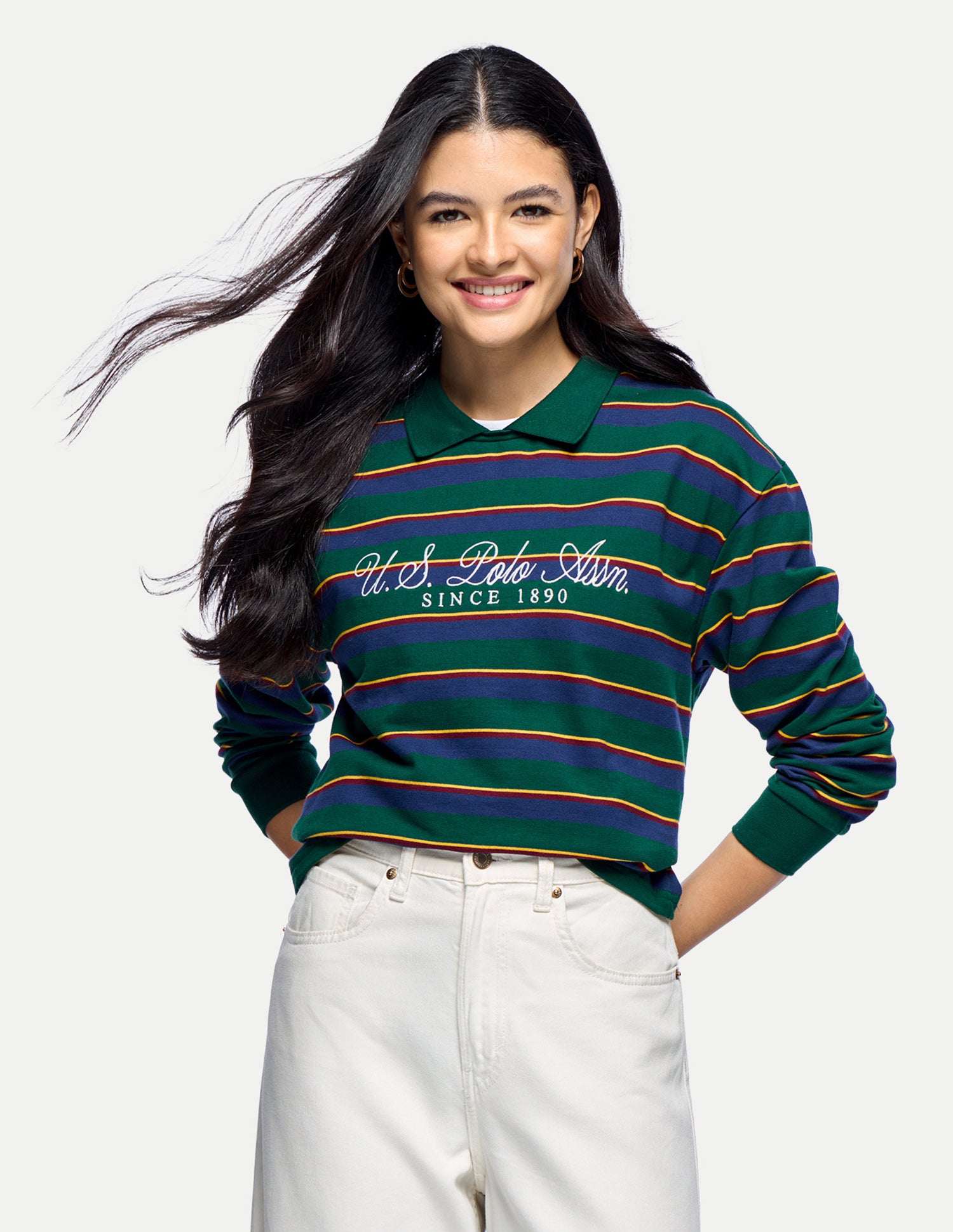 Horizontal Striped Relaxed Fit Sweatshirt Multicolour - U.S. Polo Assn. India | Large