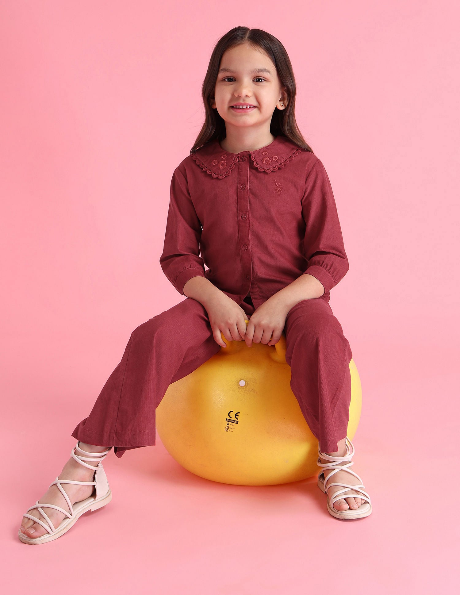 Girls Perter Pan Collar Top