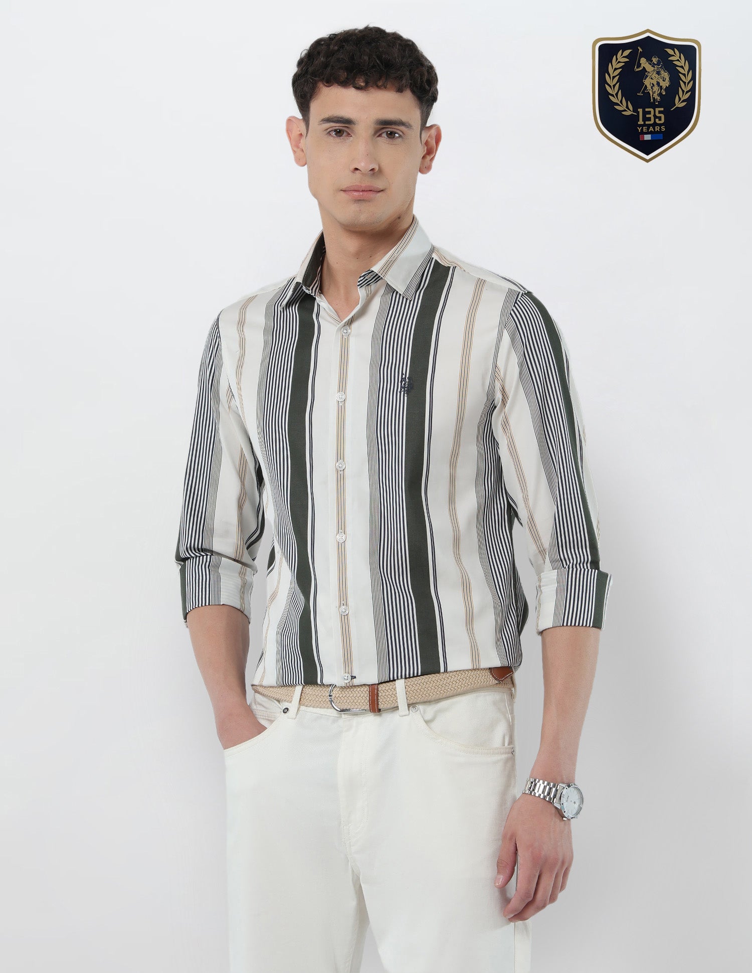 Vertical Striped Tailored Fit Shirt