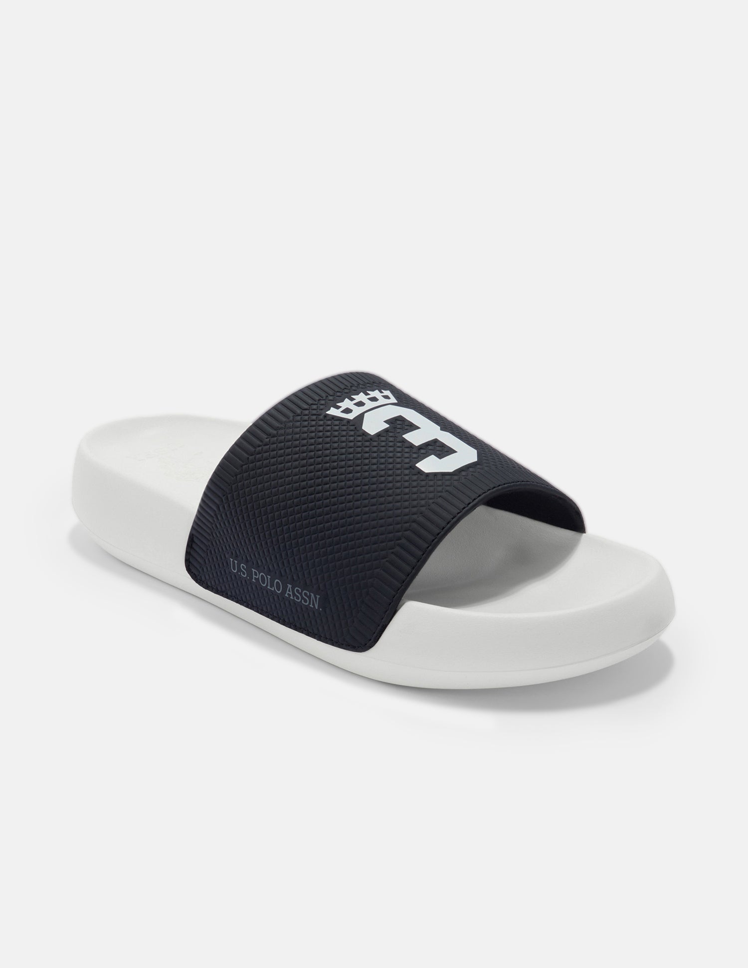 Textured Numeric Embossed Dane Sliders Black - U.S. Polo Assn. India | Large