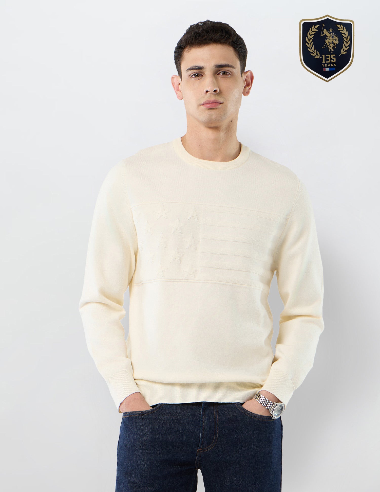 Graphic Patterned Knit Regular Fit Sweater