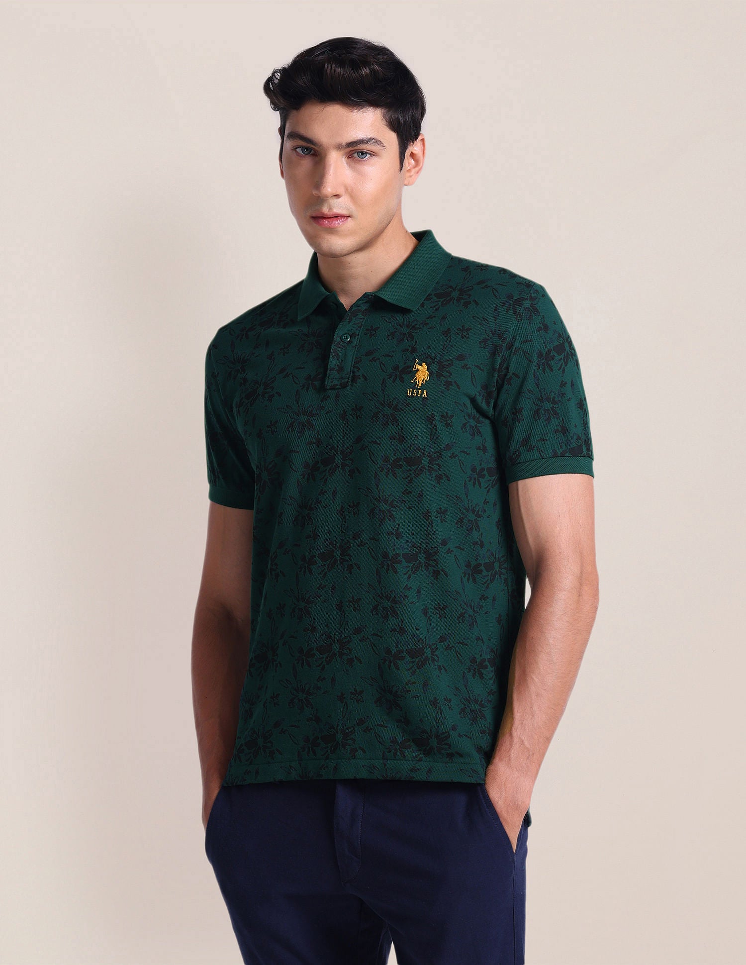 Floral Slim Fit Polo Shirt