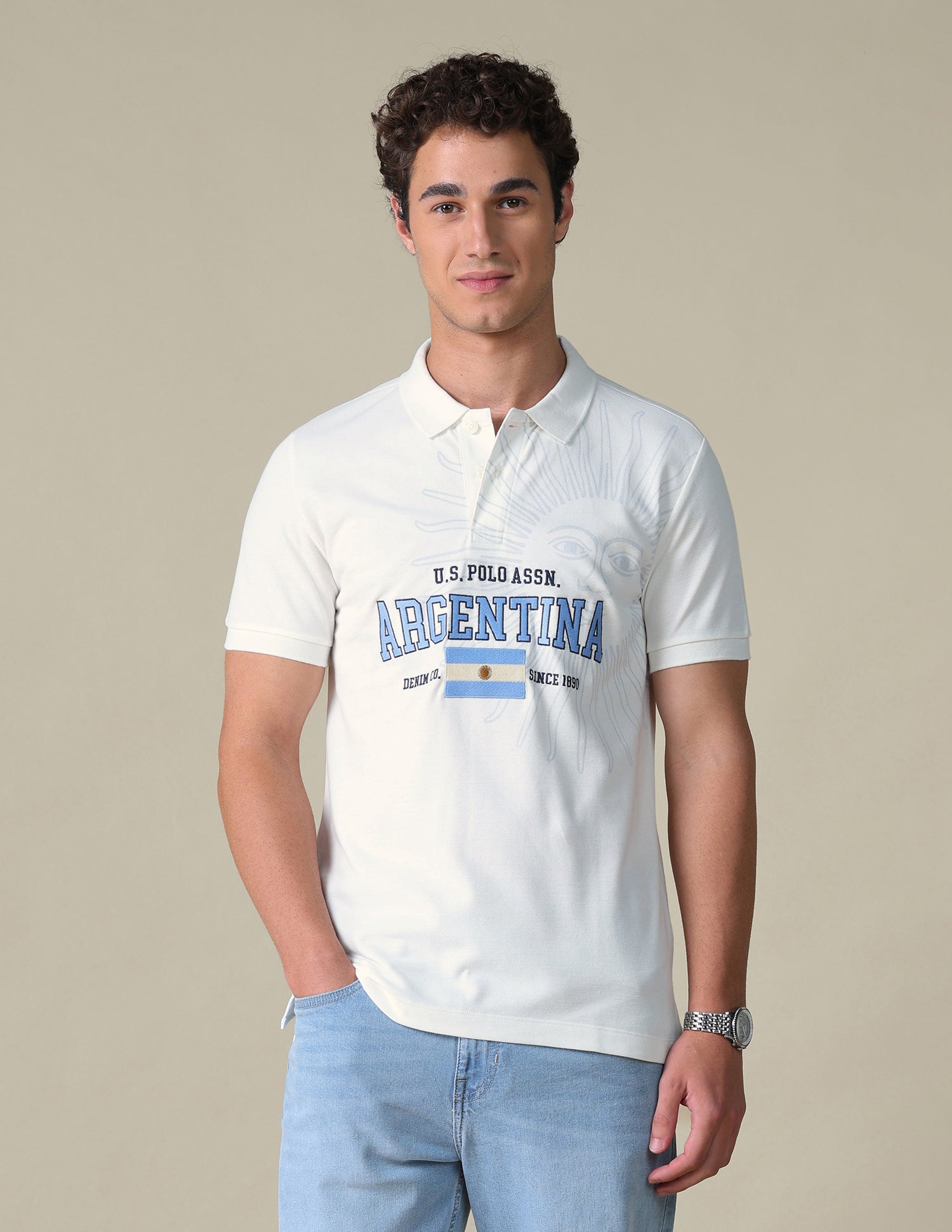 Typographic Slim Fit Polo Shirt