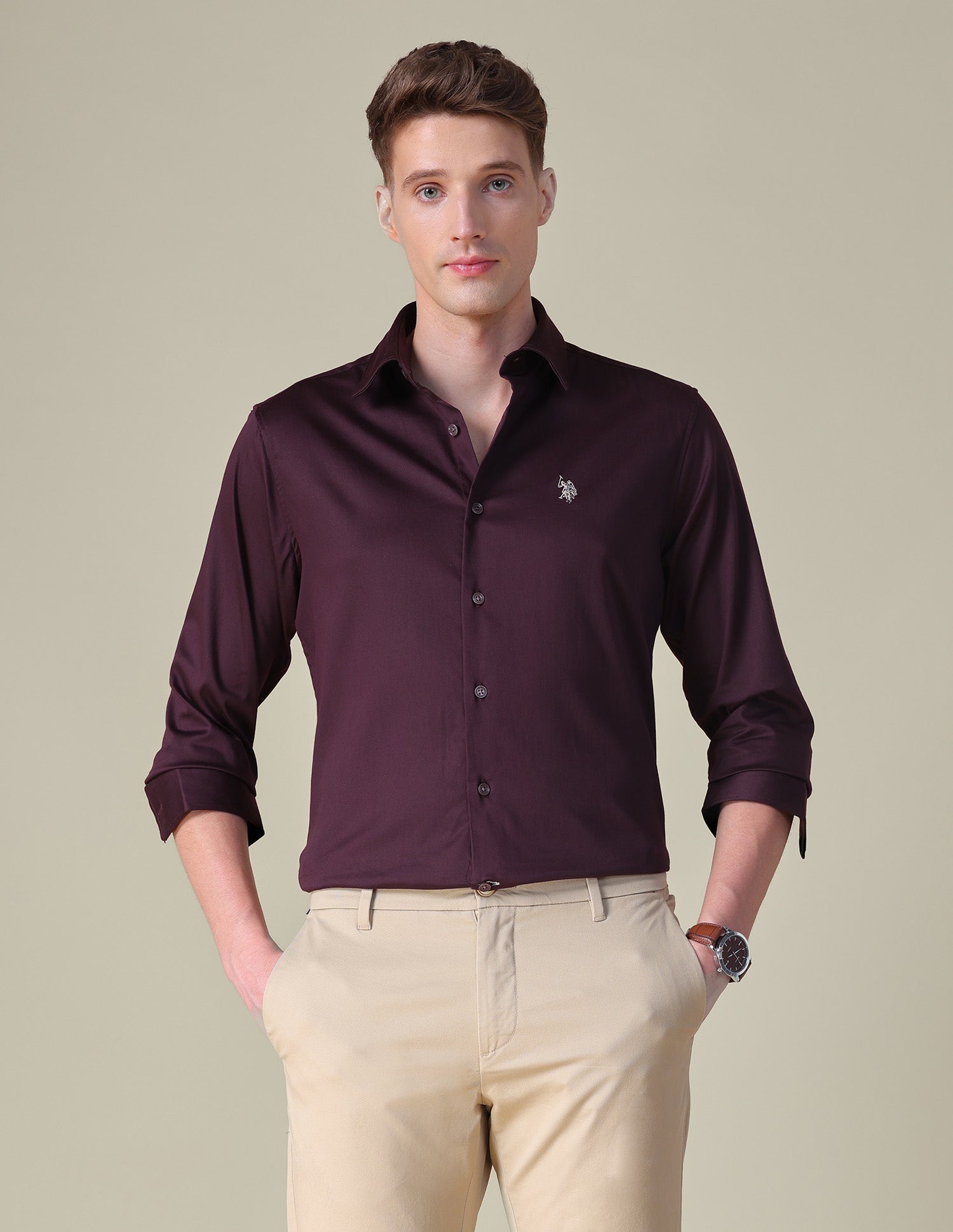 Satin Tailored Fit Shirt