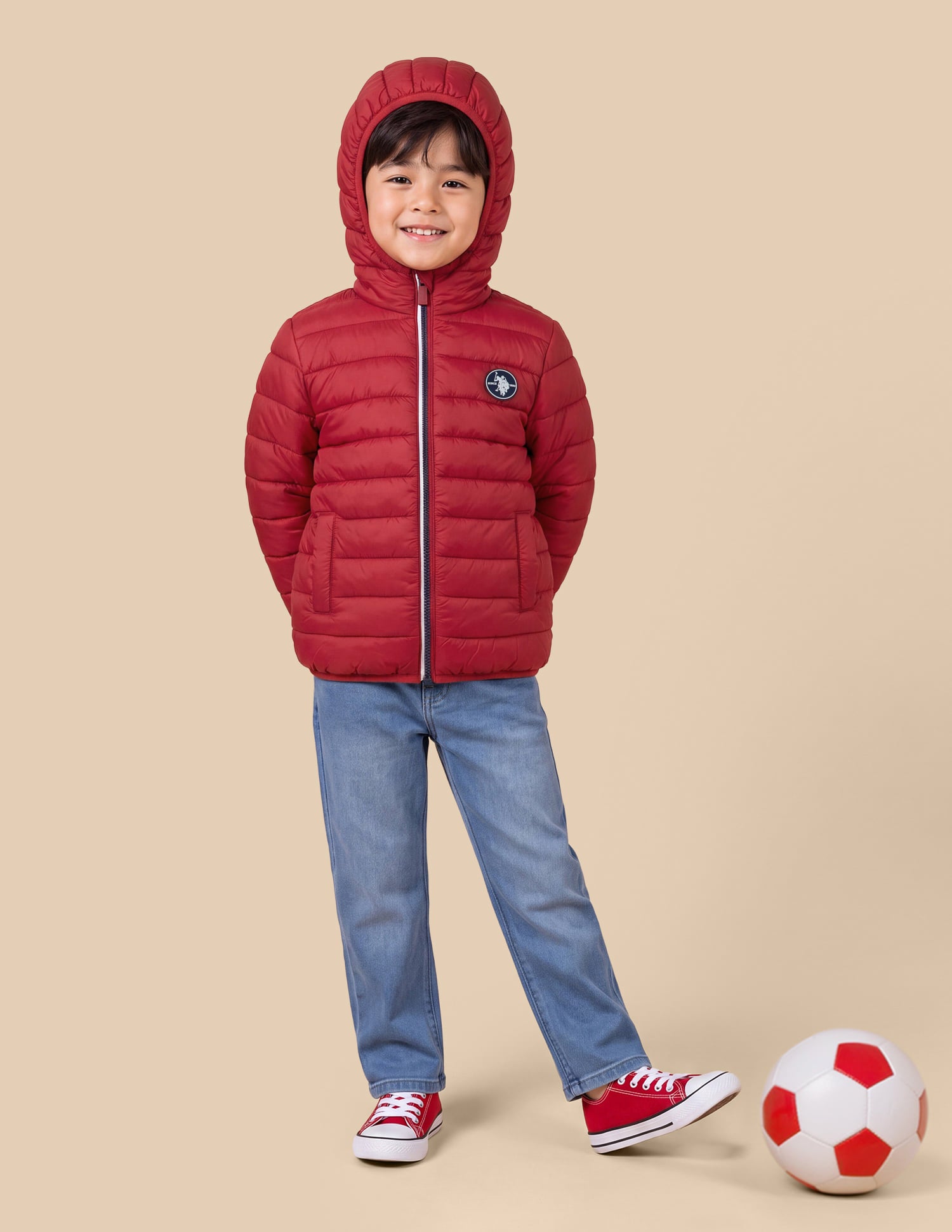 UKJCKO0071 Me Red Boys Jackets Red - U.S. Polo Assn. India | Large