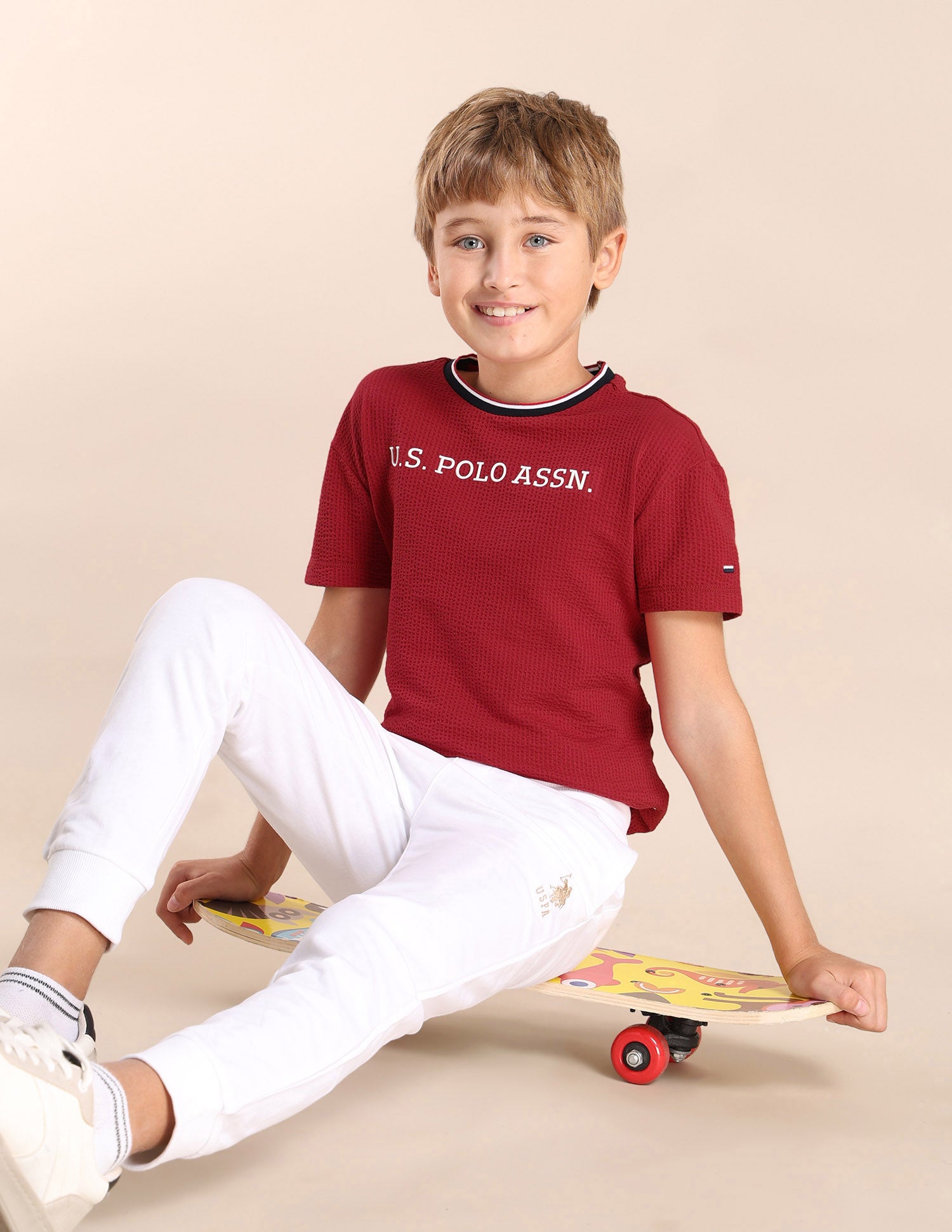 Boys Brand Printed Regular Fit T-Shirt