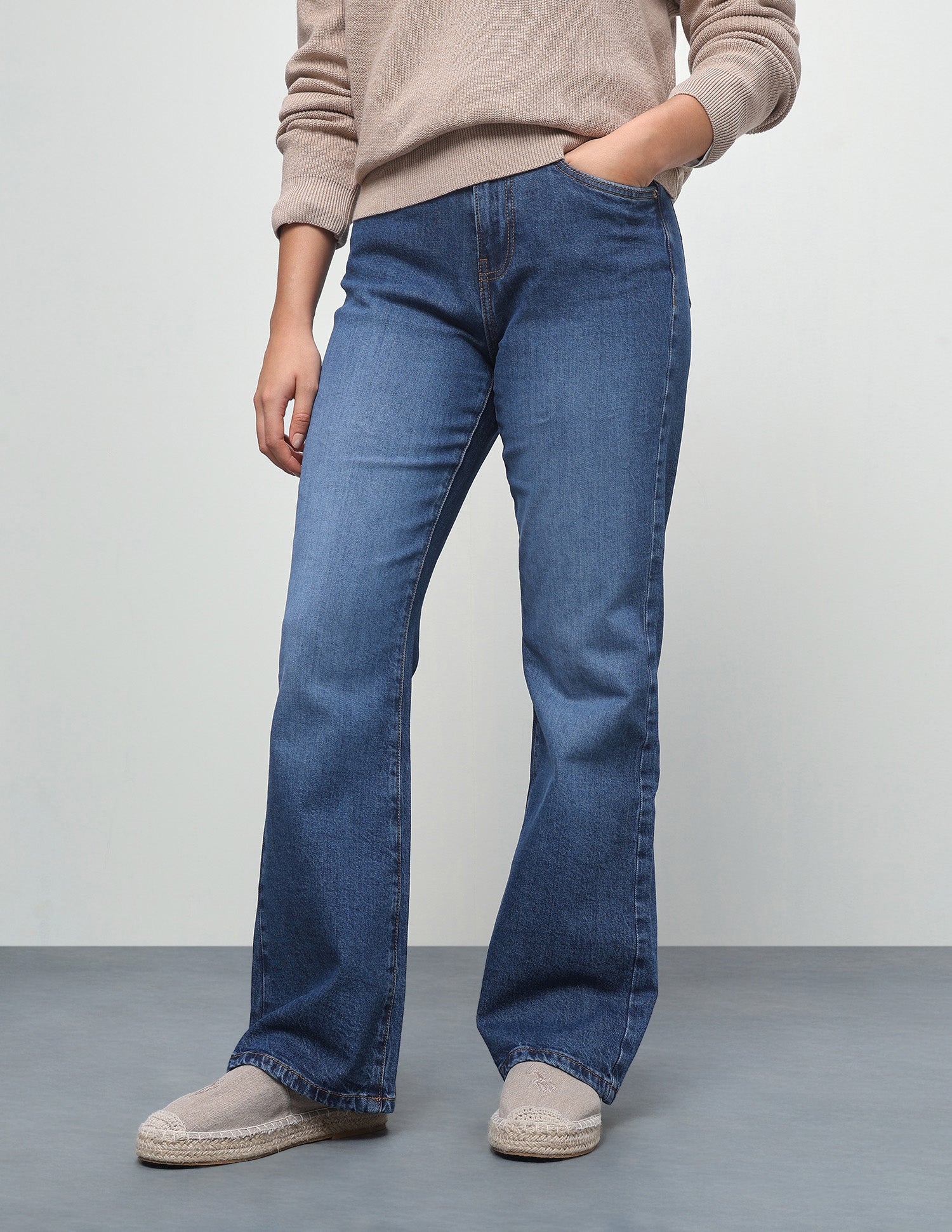 High Rise Bootcut Fit Jeans Dark Blue - U.S. Polo Assn. India | Large