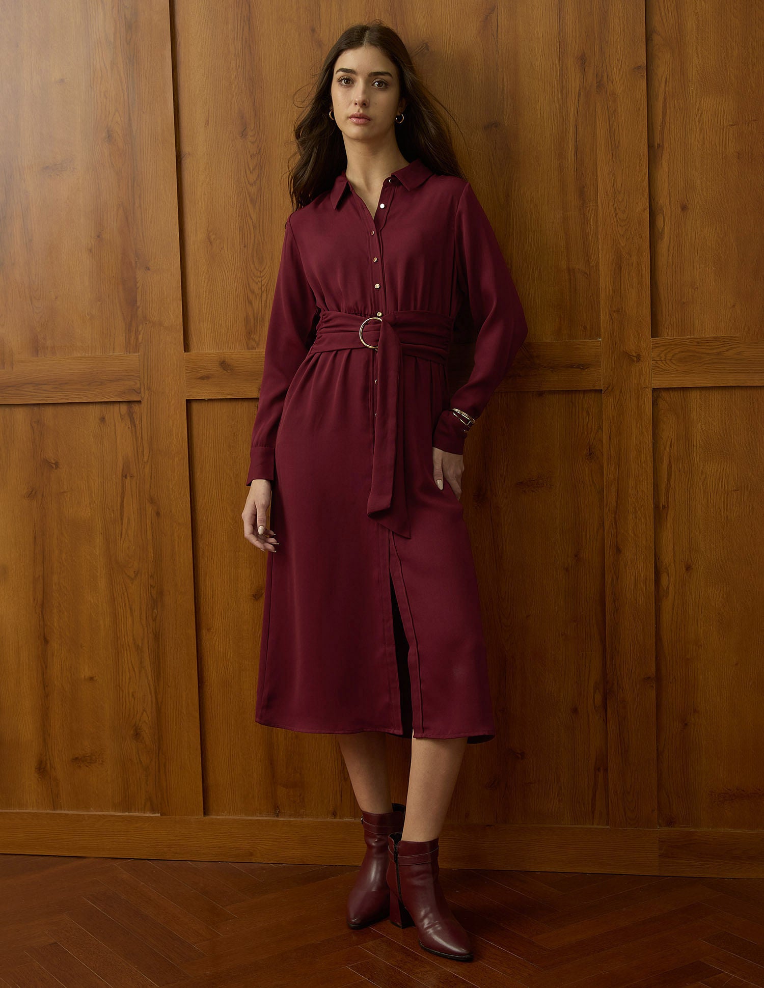 Solid Shirt Dress