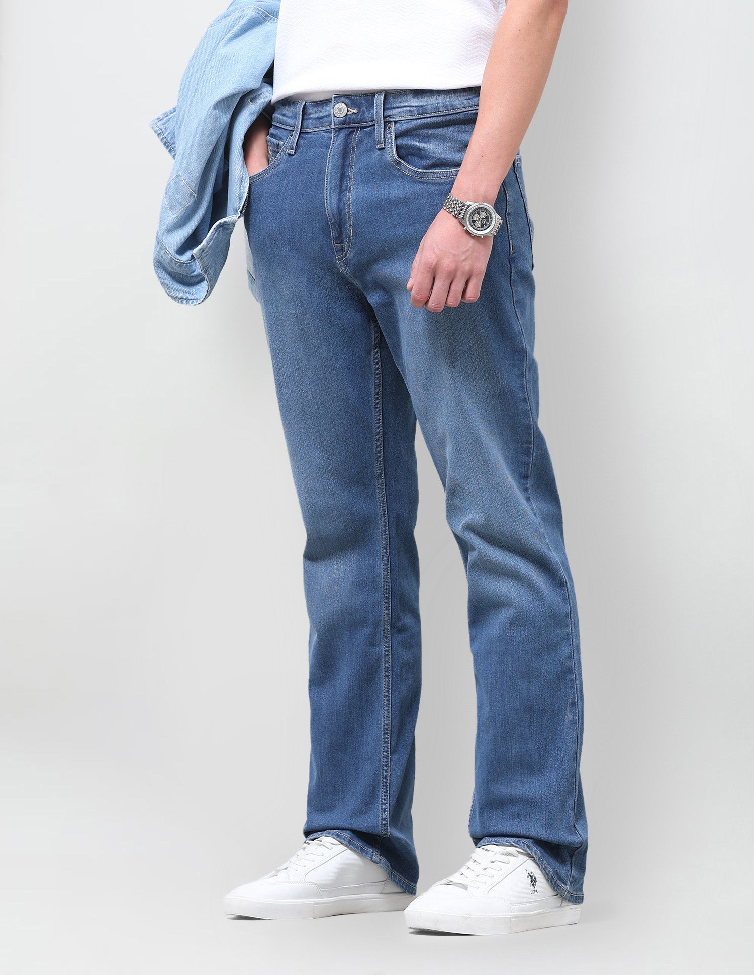 Connor Bootcut Fit Blue Jeans Light Indigo - U.S. Polo Assn. India | Large