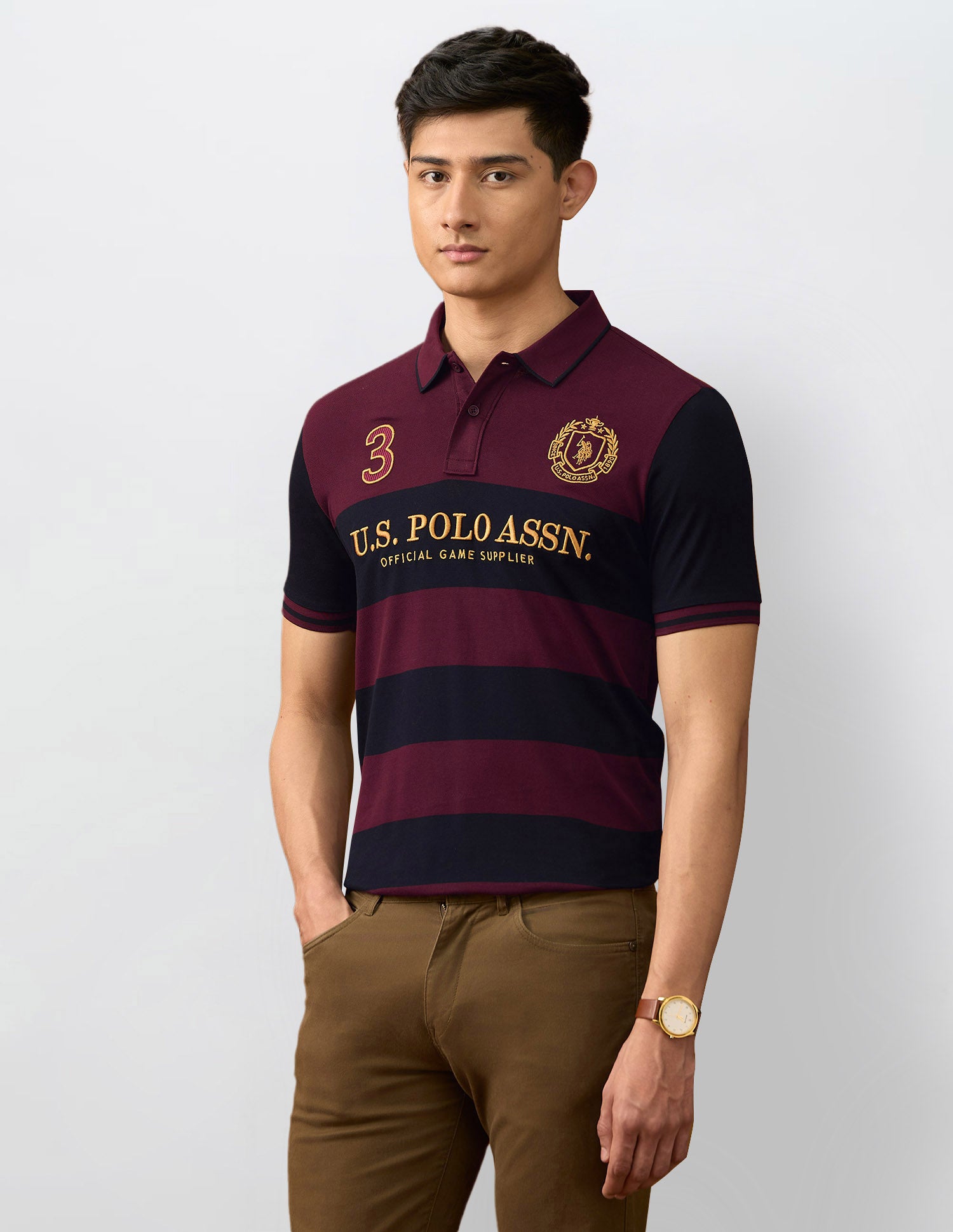 Pure Cotton Varsity Polo Shirt