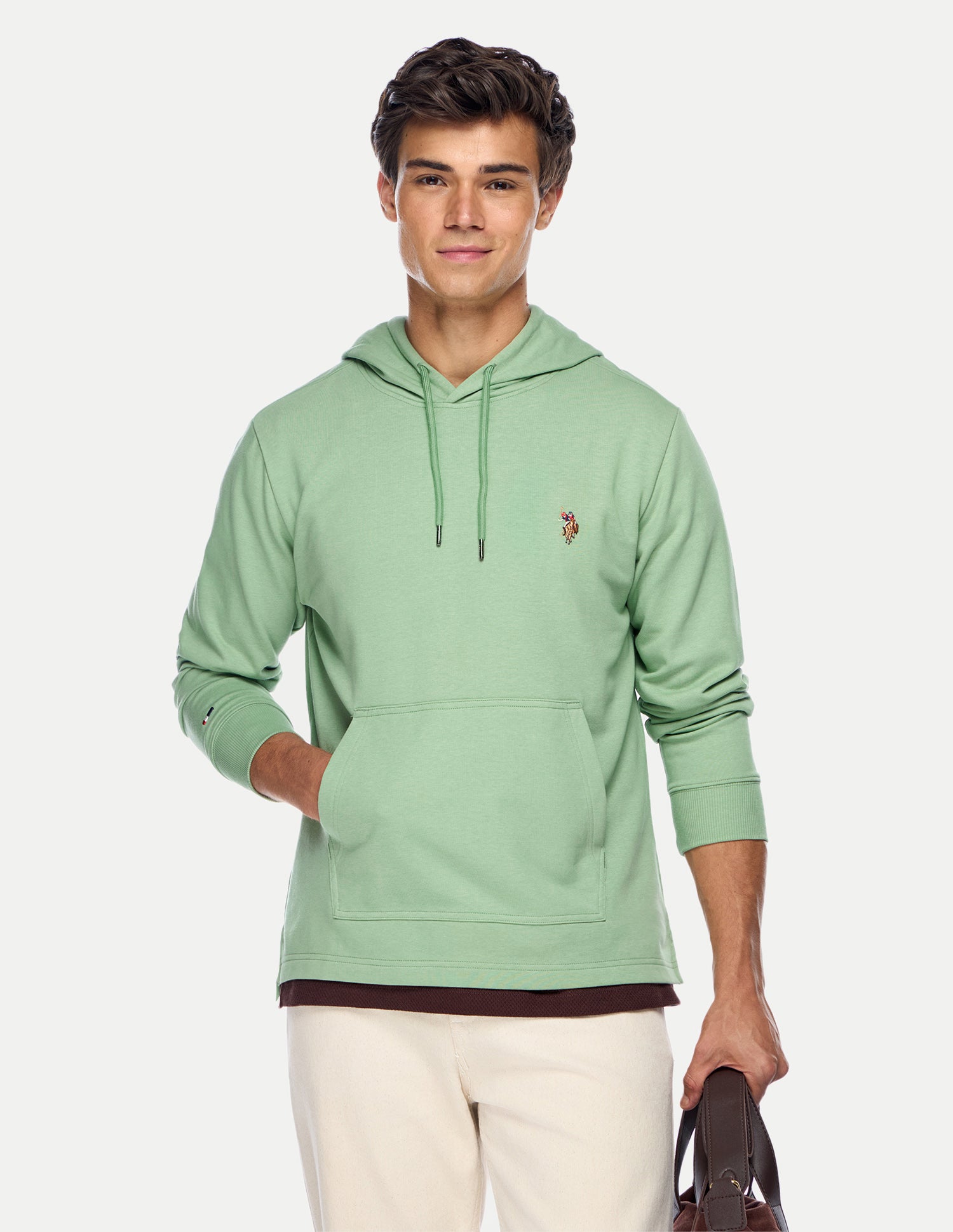Solid Regular Fit Sweatshirt Light Green - U.S. Polo Assn. India | Large