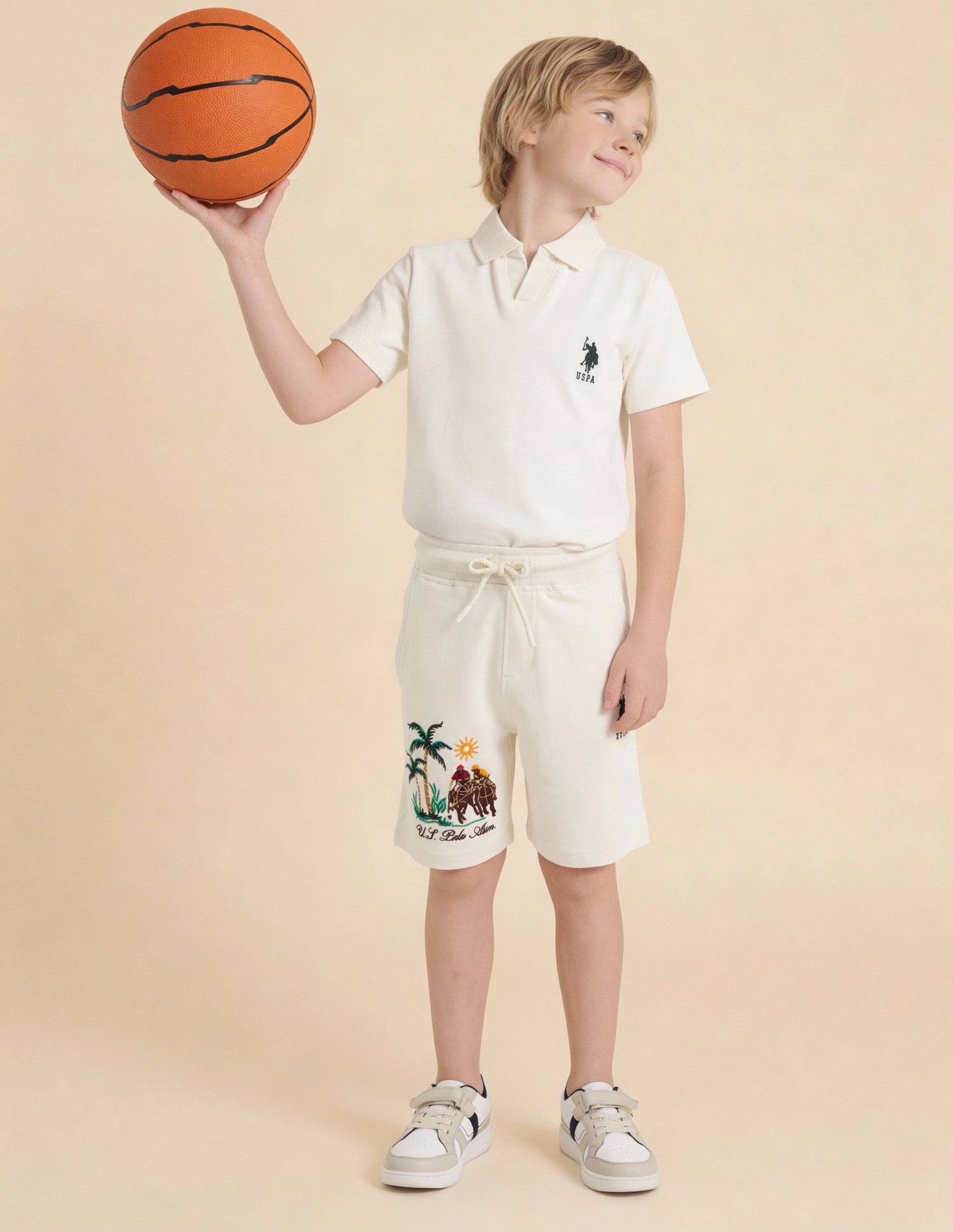 Boys Graphic Brand Embroidered Shorts