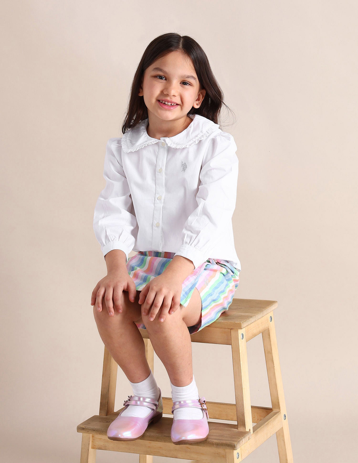 Girls Peter Pan Collar Regular Top