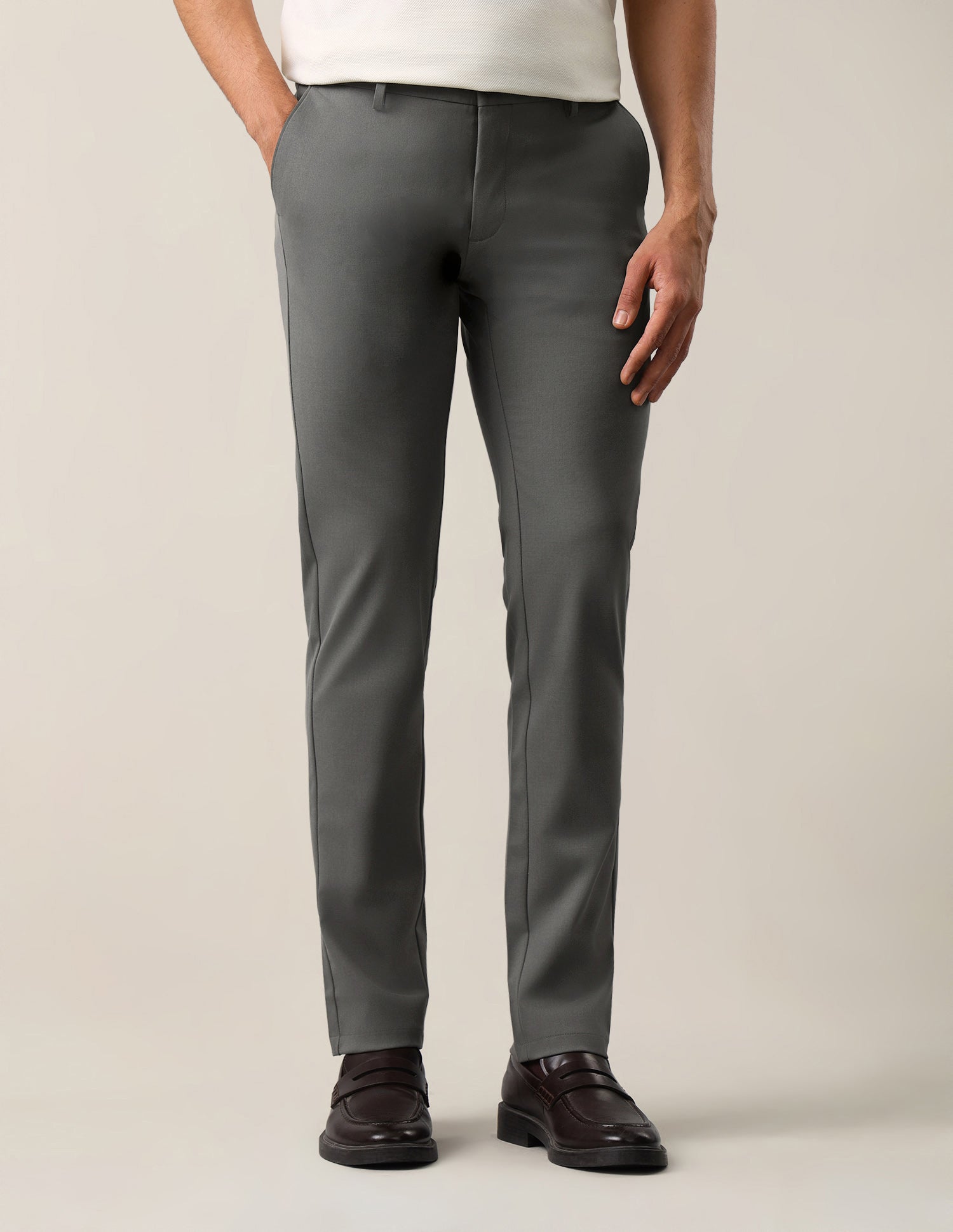 Slim Fit Satin Trousers Sage - U.S. Polo Assn. India | Large