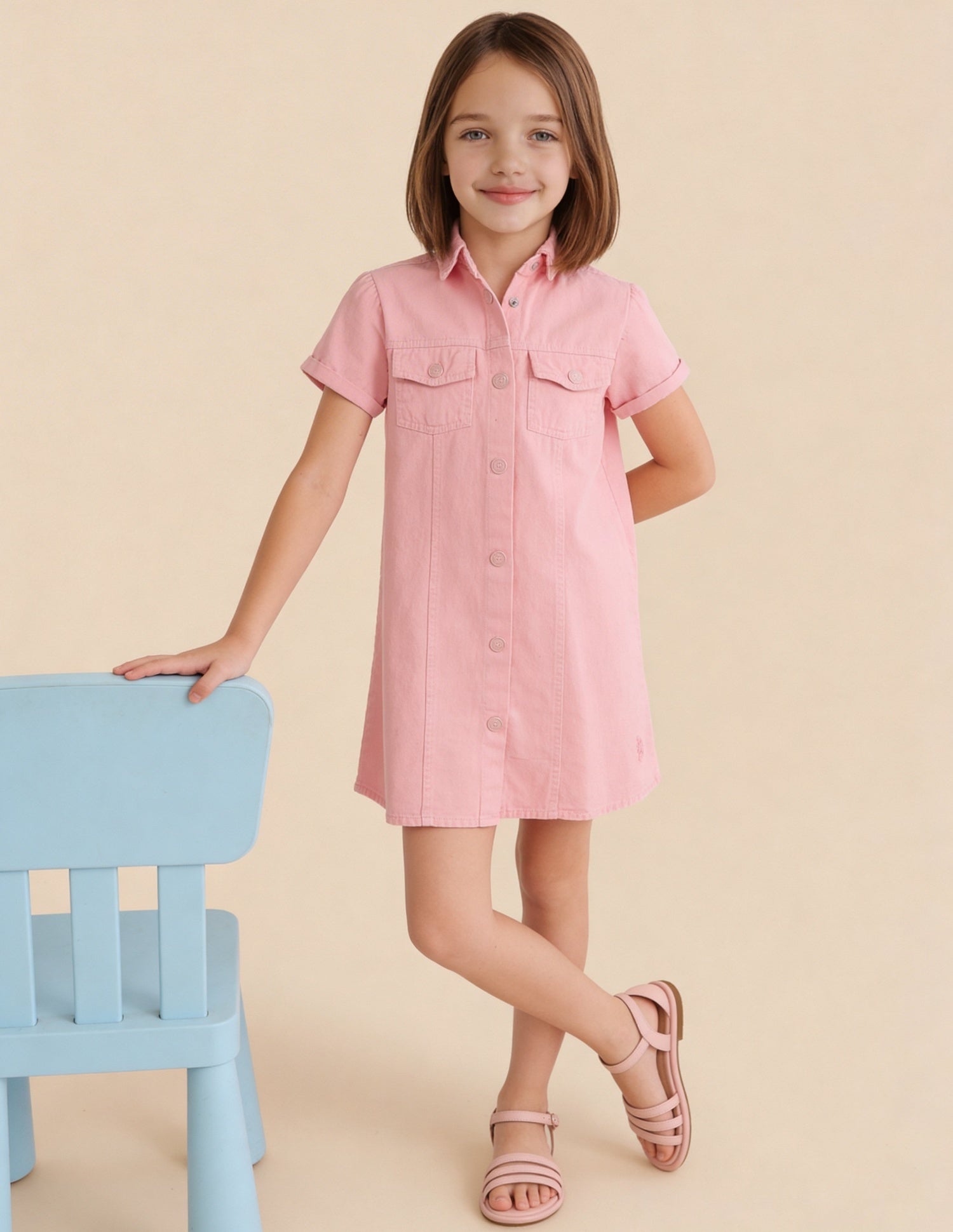 Denim A-Line Shirt Dress