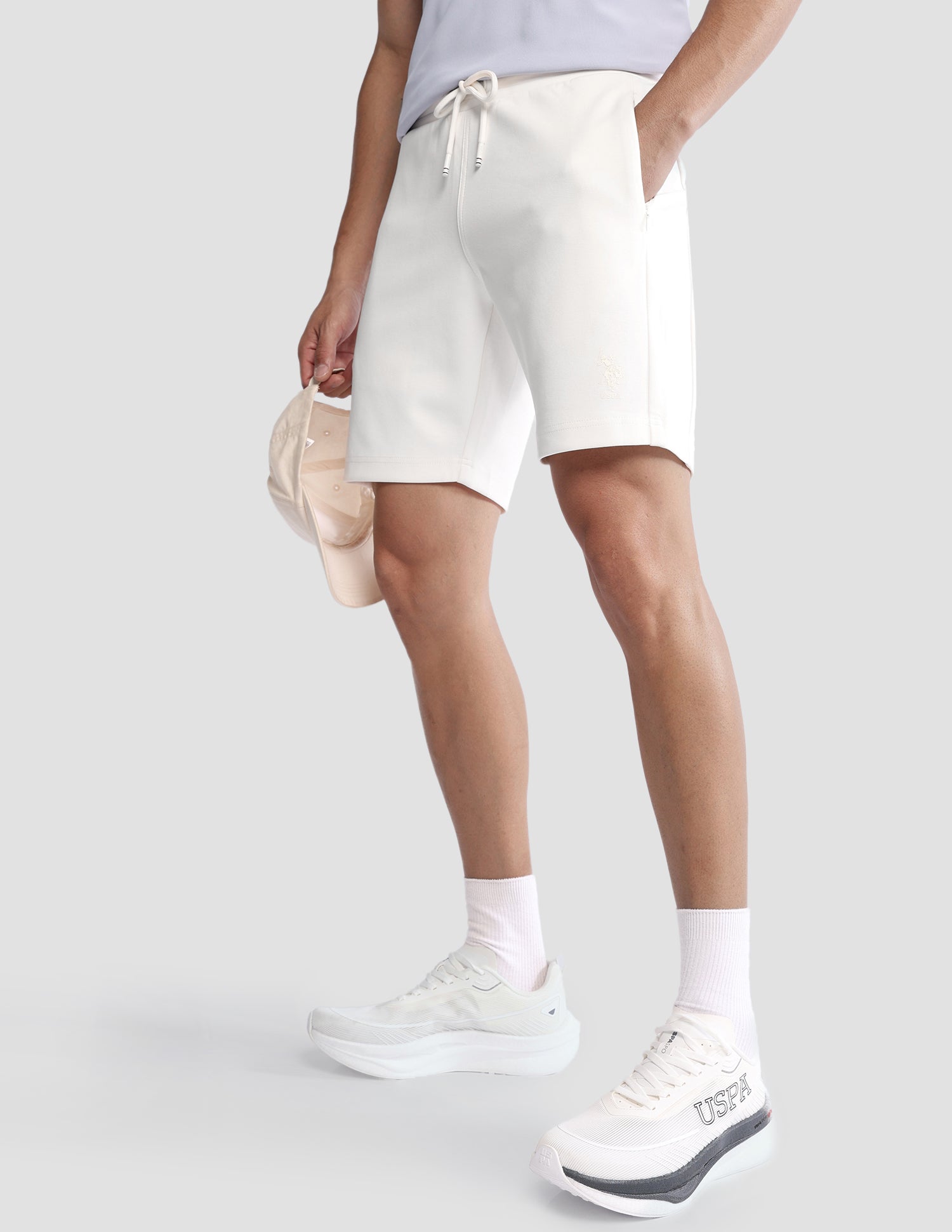 Mid Rise Solid Active Shorts