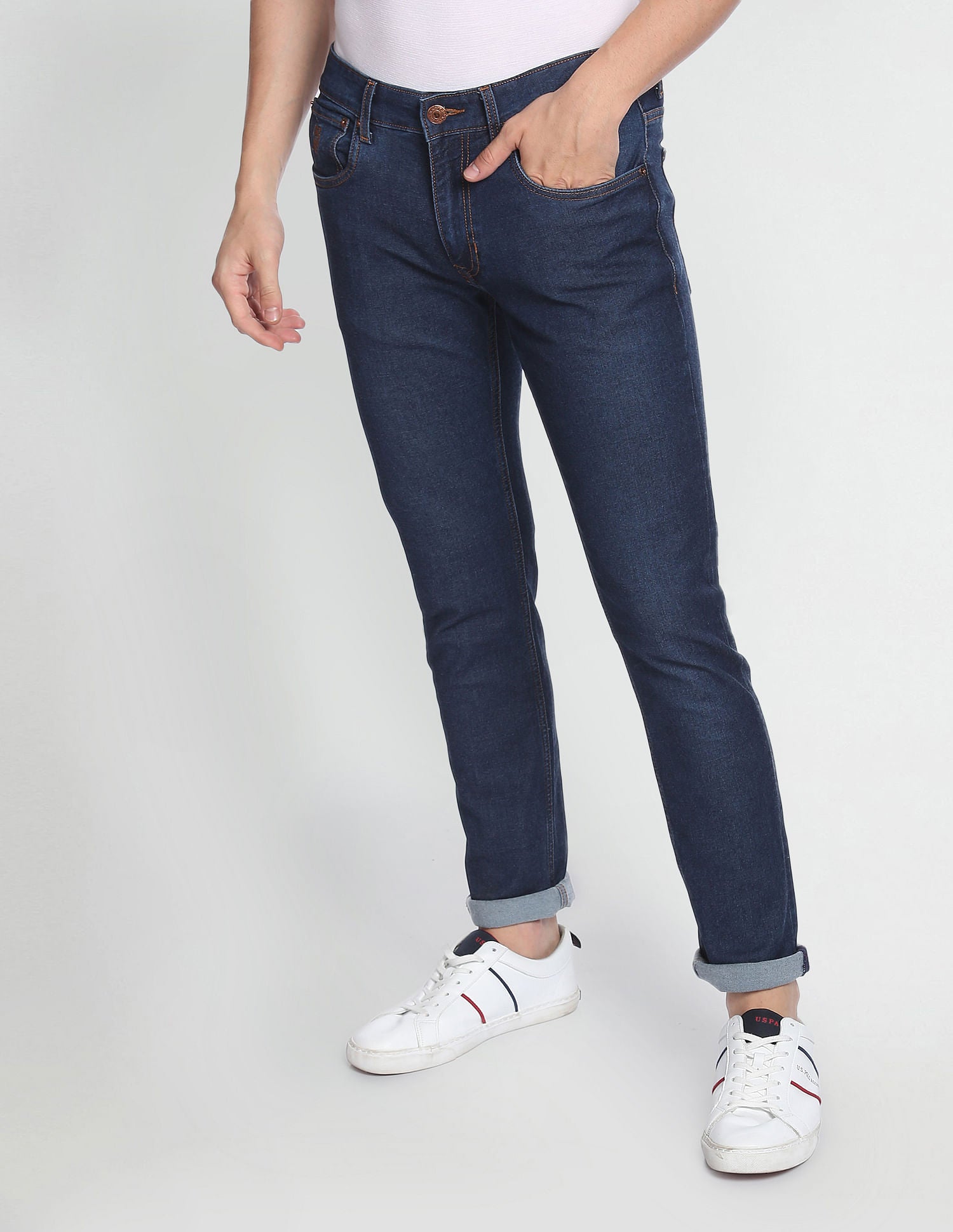 Brandon Slim Tapered Authentic Jeans Dark Blue - U.S. Polo Assn. India | Large