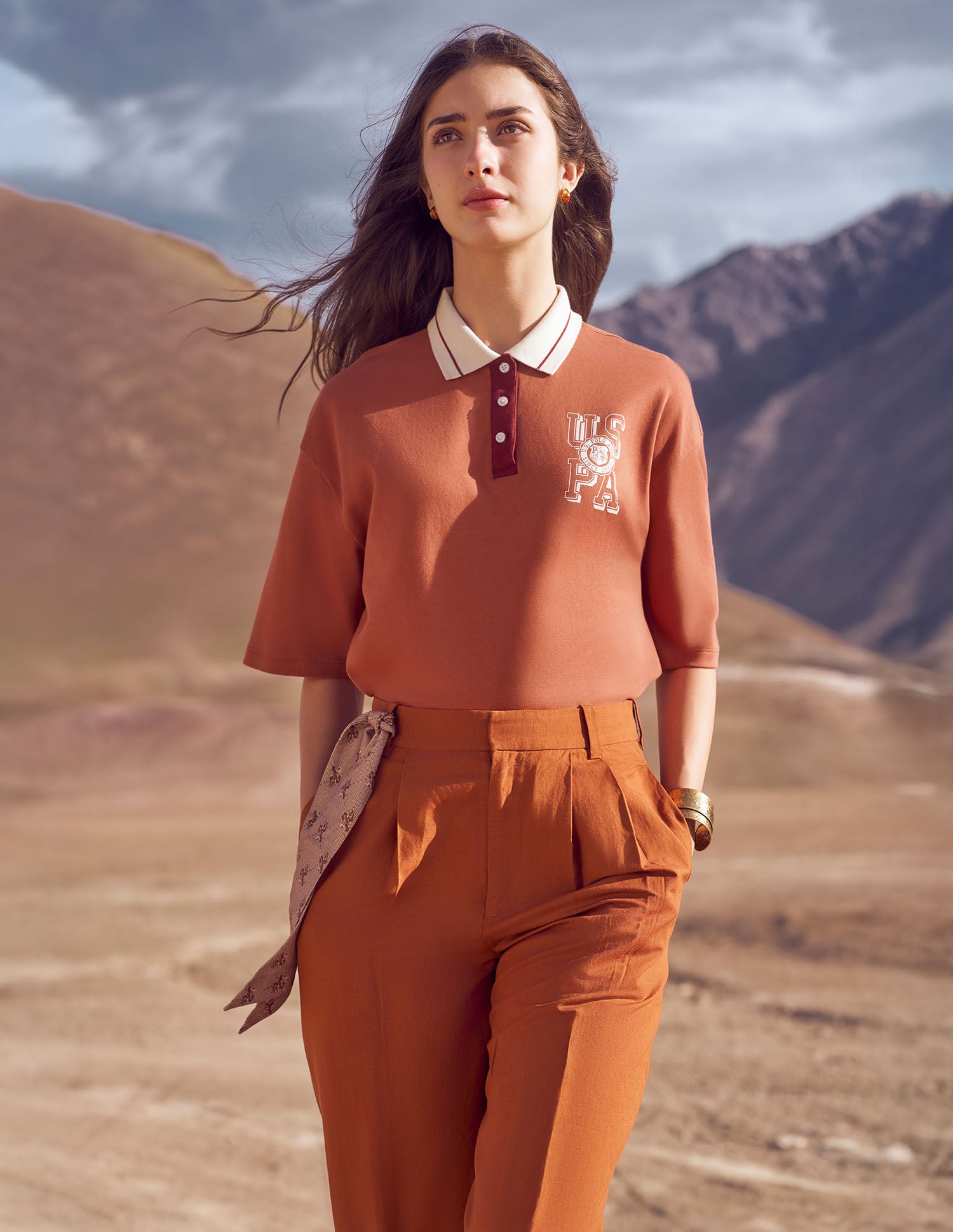 Oversized Fit Solid Polo Shirt